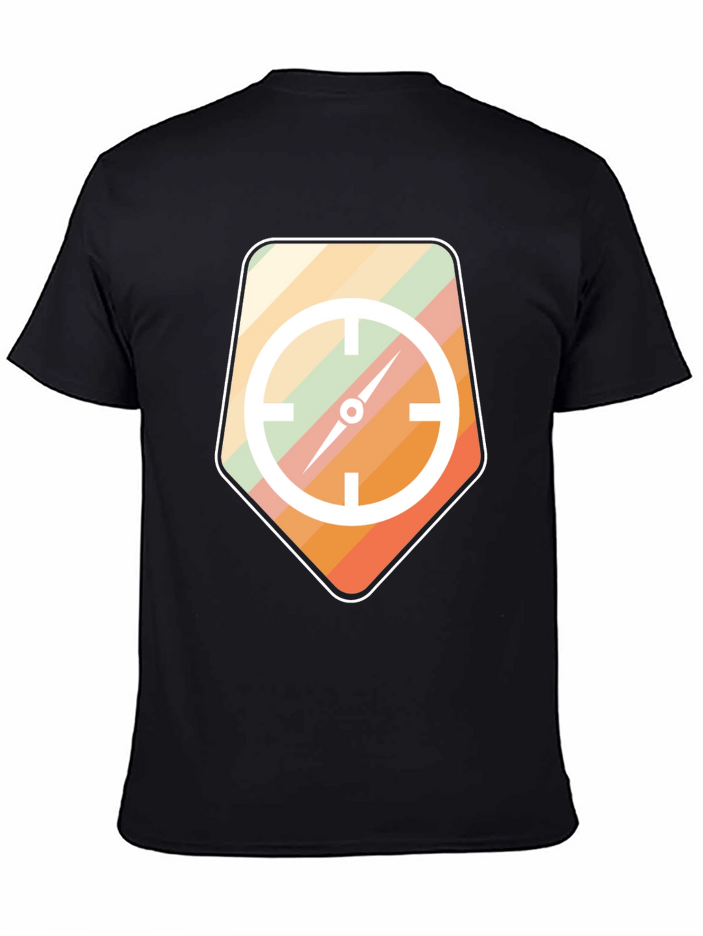 Retro Compass Graphic Tee - Mens Black T-Shirt