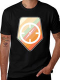 Retro Compass Graphic Tee - Mens Black T-Shirt