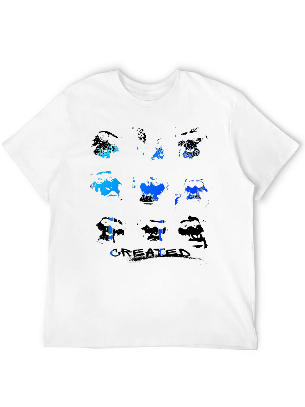Abstract Faces Black T-Shirt