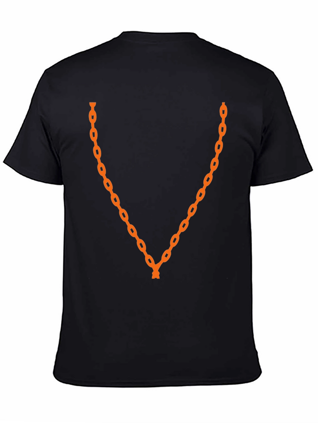 Orange Chain Graphic Black T-Shirt