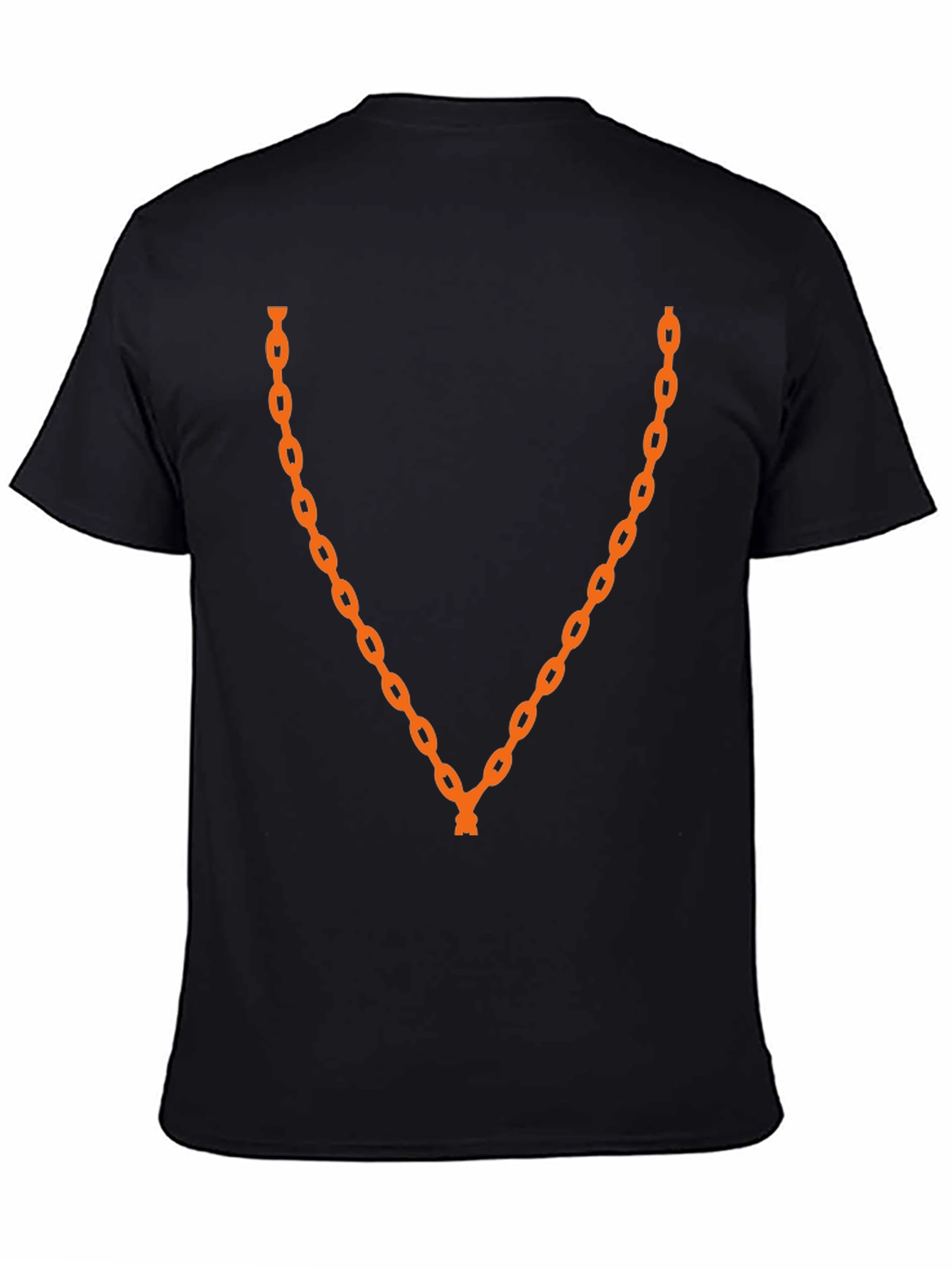 Orange Chain Graphic Black T-Shirt