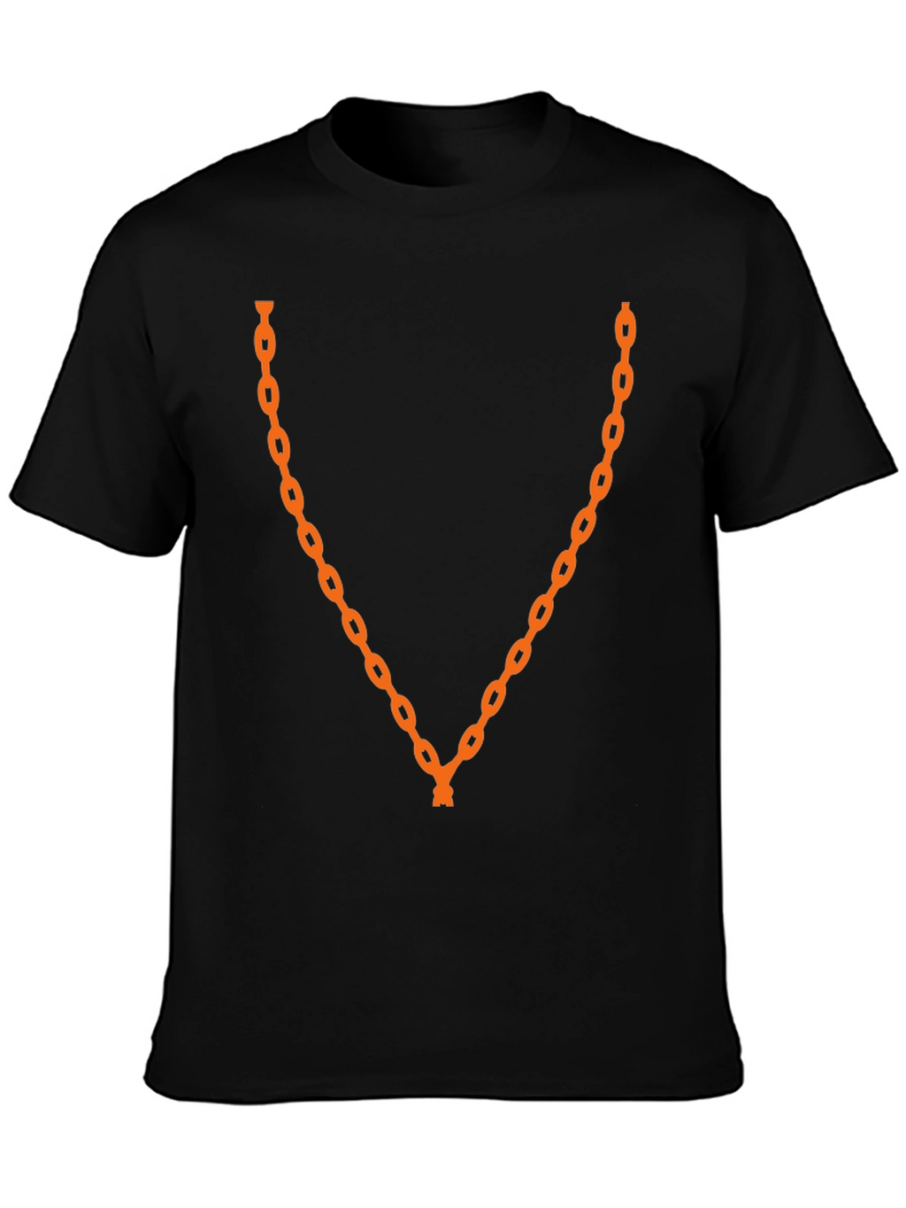 Orange Chain Graphic Black T-Shirt