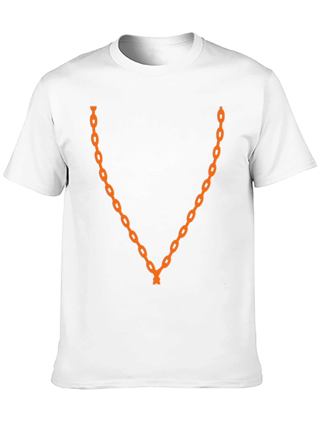 Orange Chain Graphic Black T-Shirt