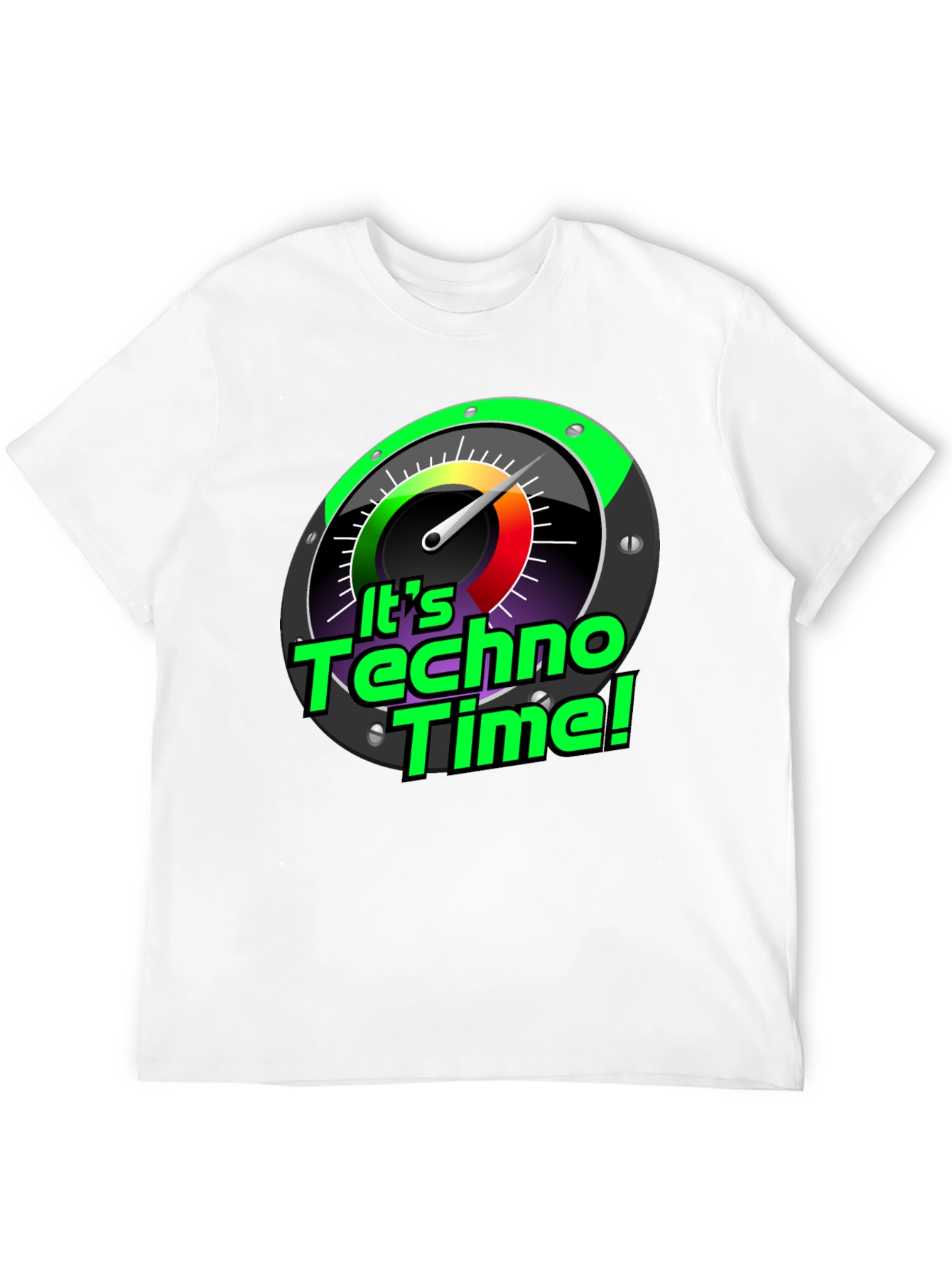 Its Techno Time! Graphic Black T-Shirt