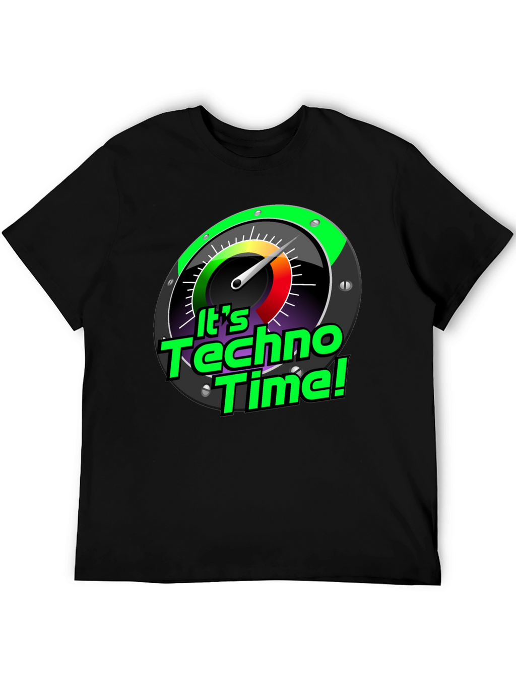 Its Techno Time! Graphic Black T-Shirt