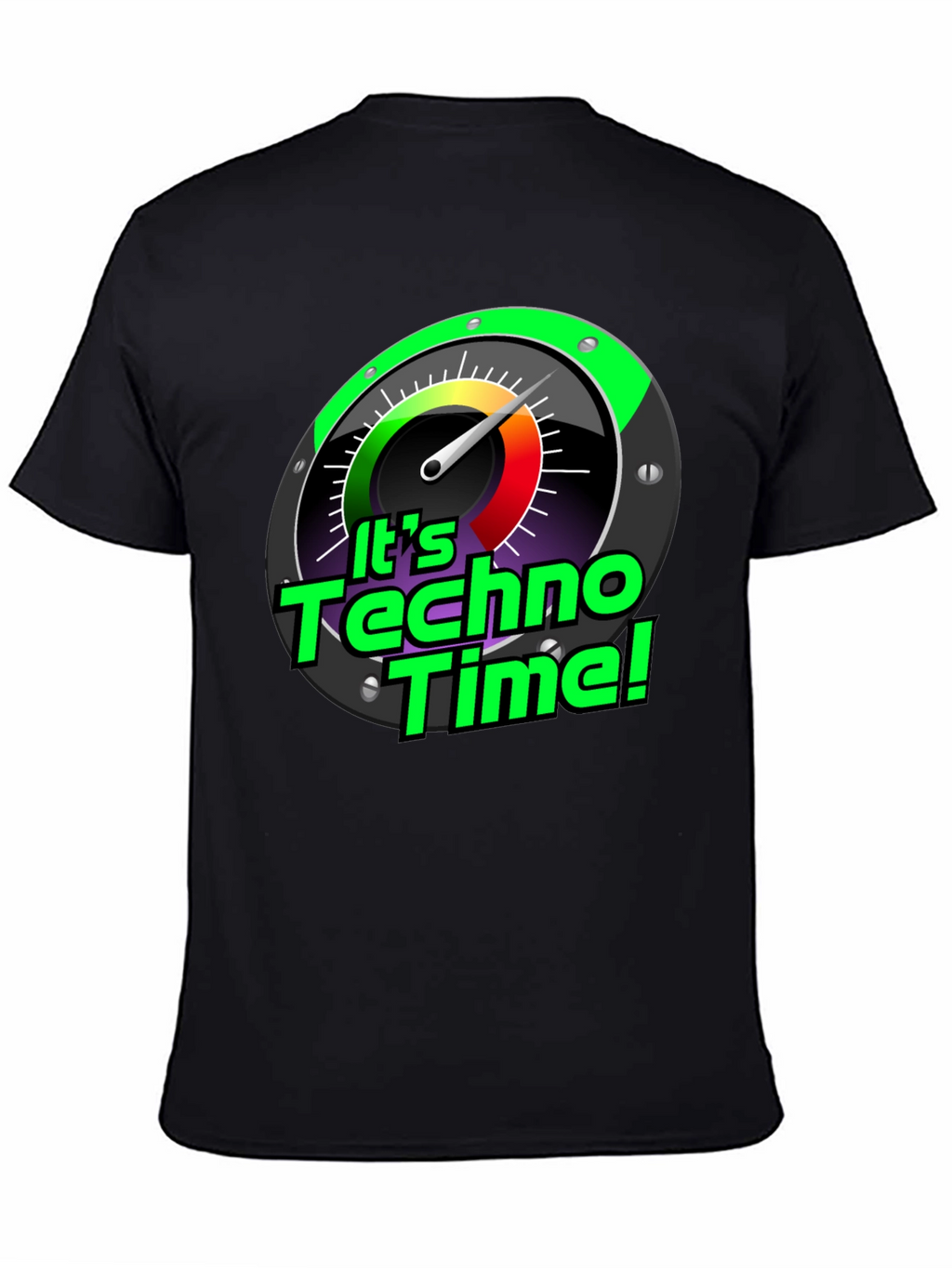 Its Techno Time! Graphic Black T-Shirt