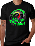 Its Techno Time! Graphic Black T-Shirt