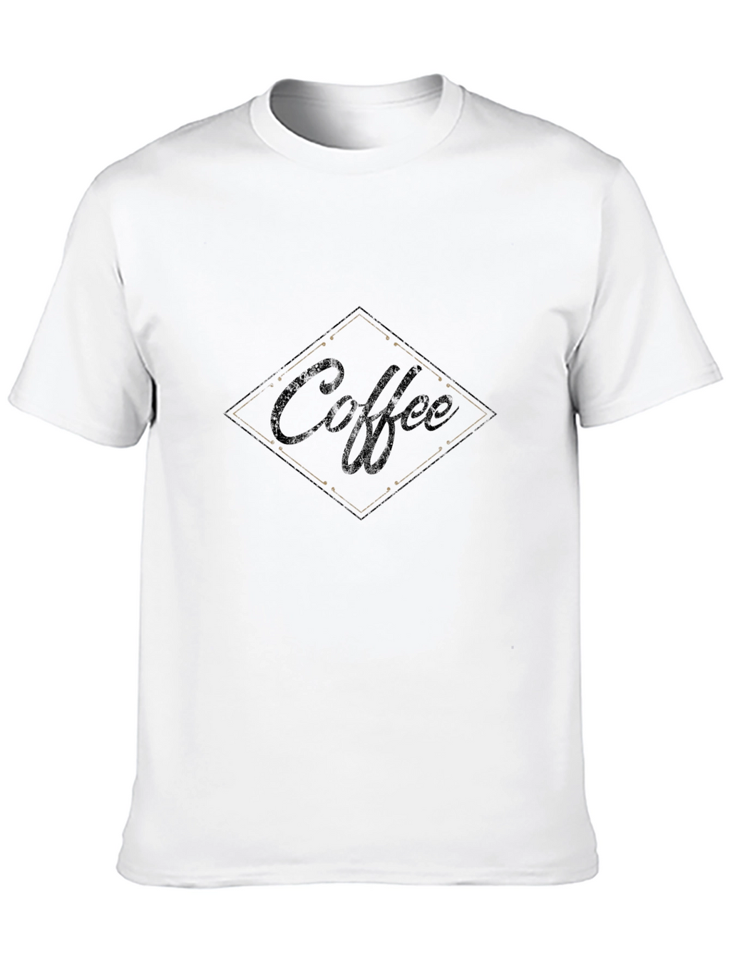 Coffee Diamond Graphic Black T-Shirt