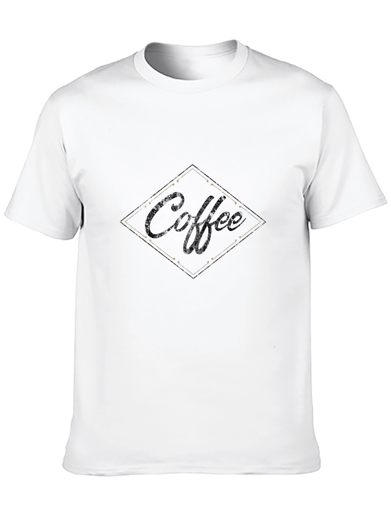 Coffee Diamond Graphic Black T-Shirt