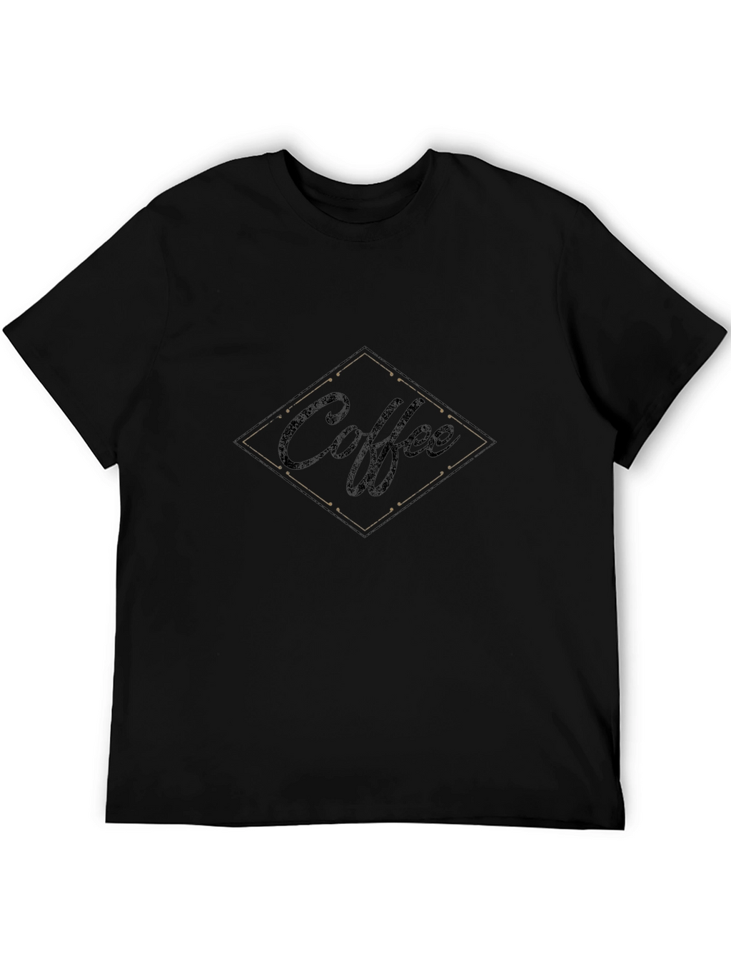 Coffee Diamond Graphic Black T-Shirt
