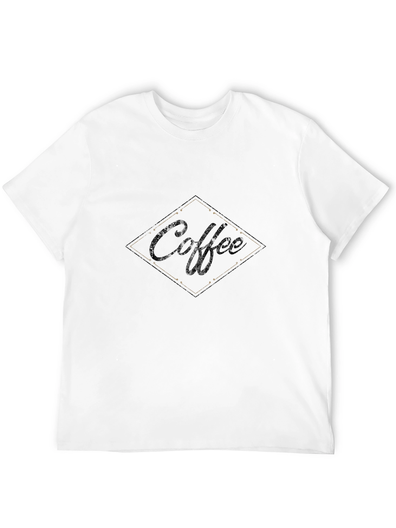 Coffee Diamond Graphic Black T-Shirt