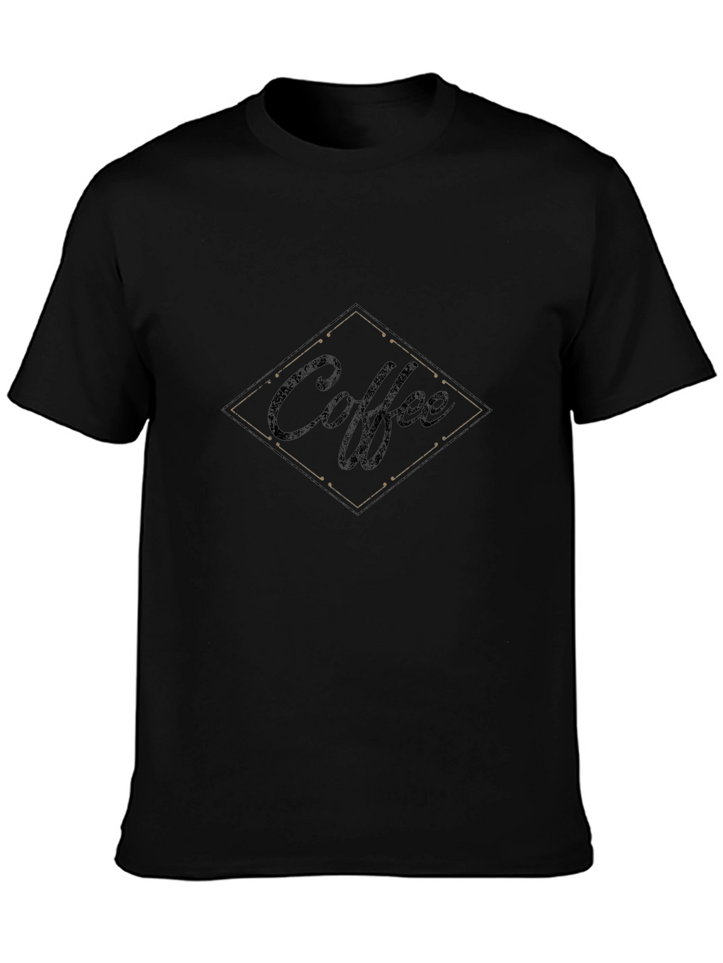 Coffee Diamond Graphic Black T-Shirt