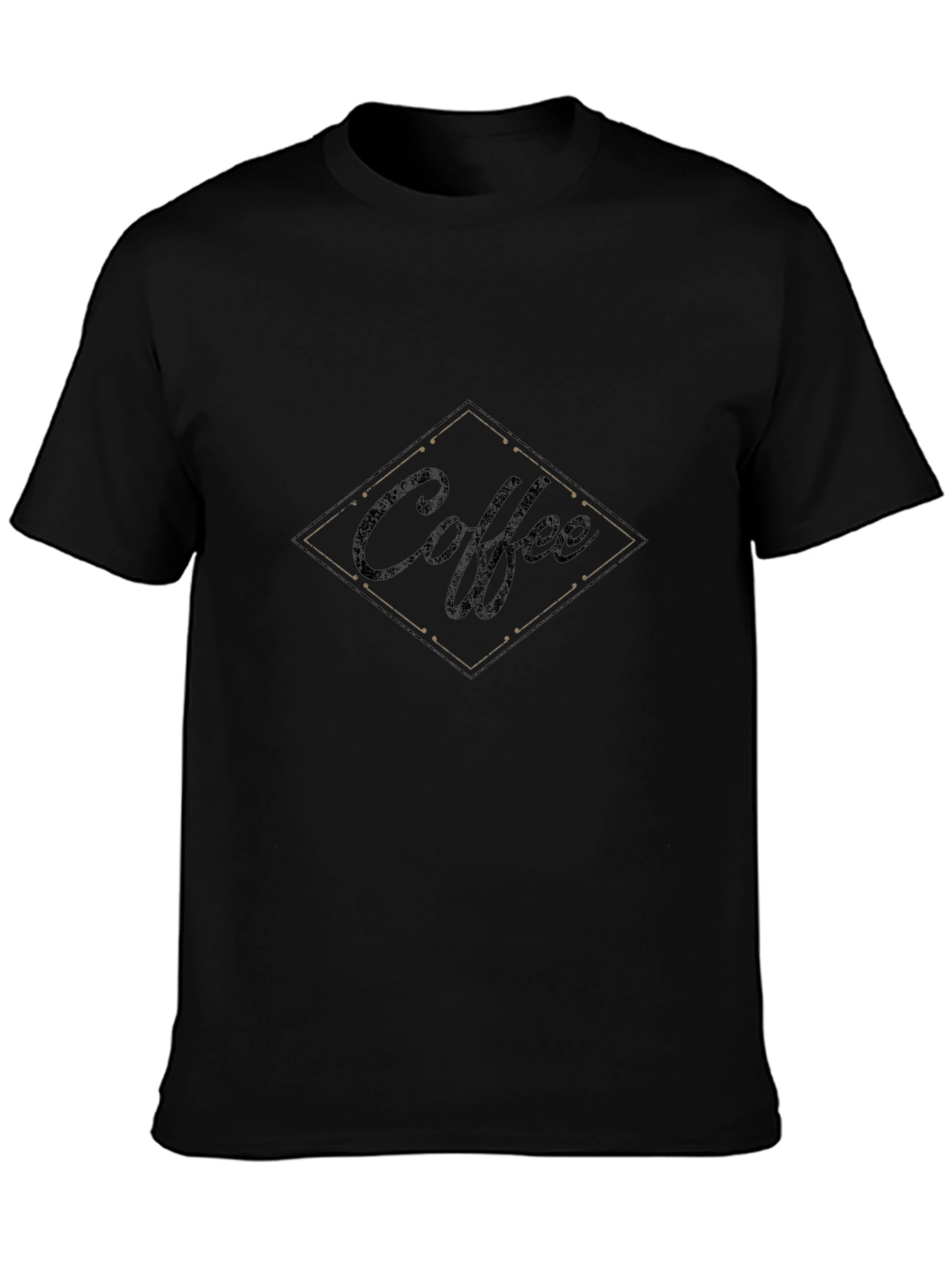 Coffee Diamond Graphic Black T-Shirt