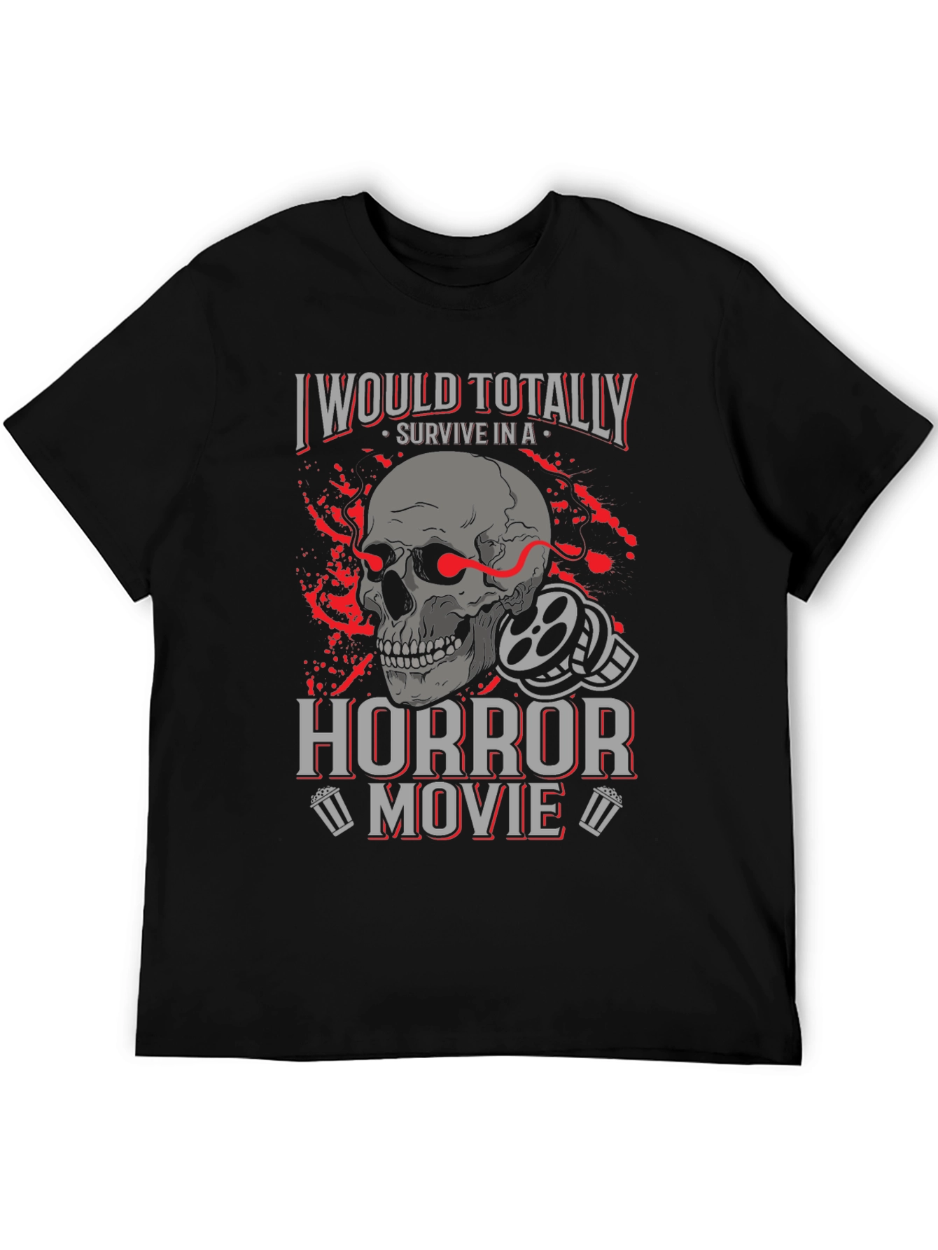 Horror Movie Fan T-Shirt - Skull Graphic Tee