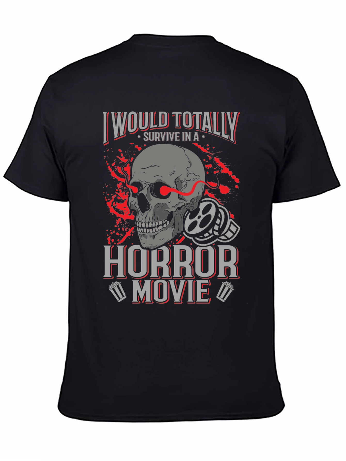 Horror Movie Fan T-Shirt - Skull Graphic Tee