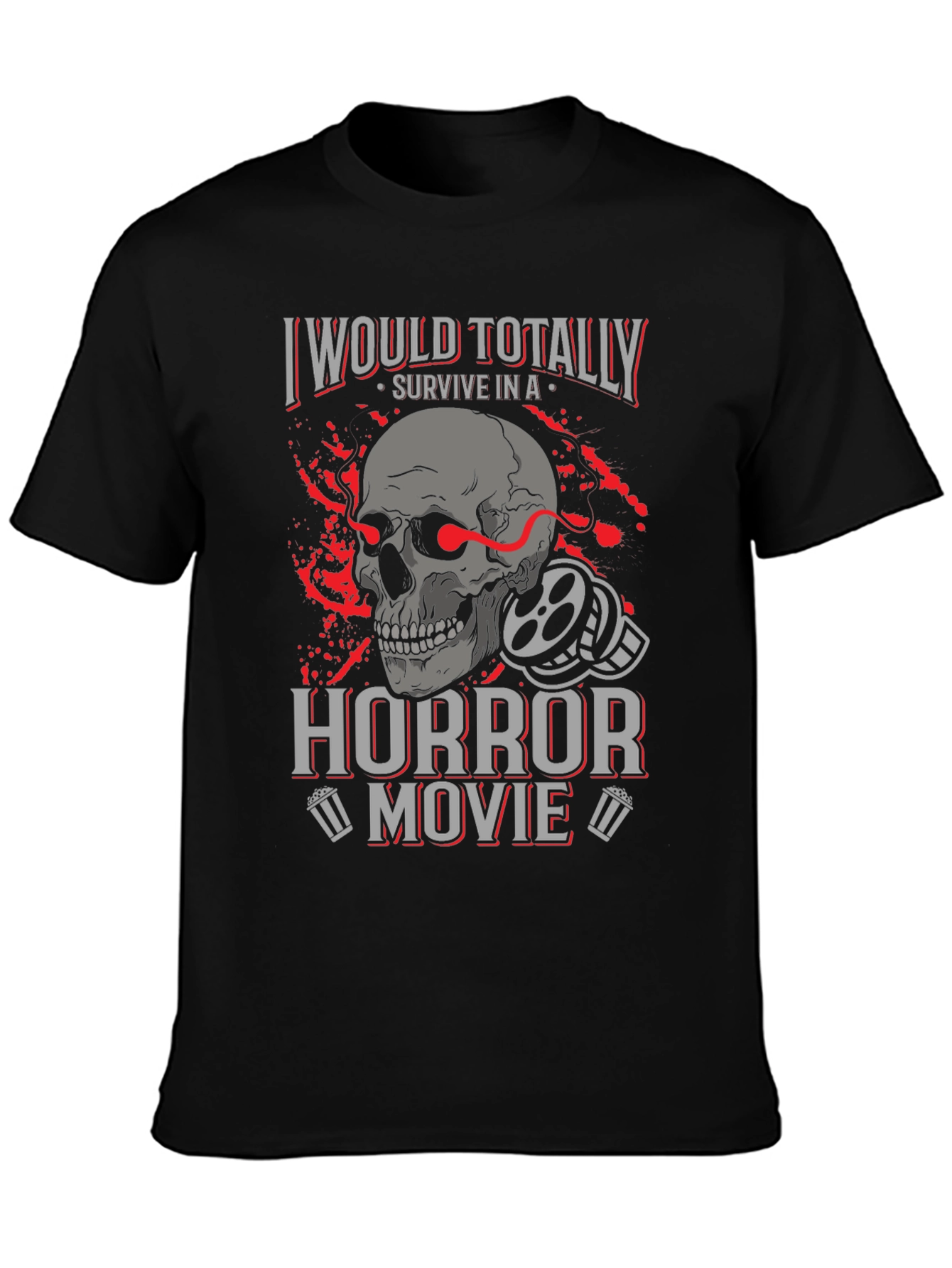 Horror Movie Fan T-Shirt - Skull Graphic Tee