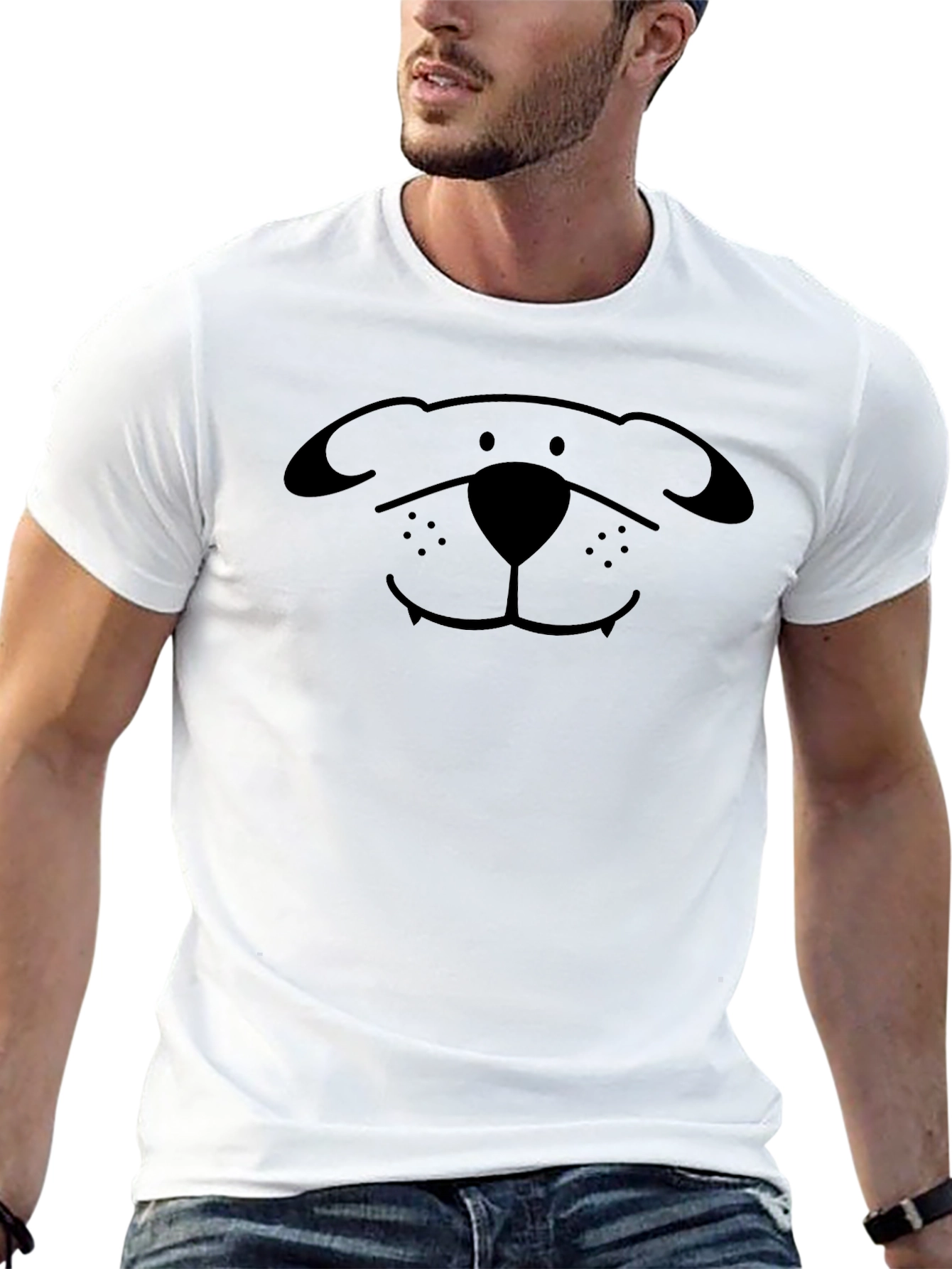 Minimal Dog Face T-Shirt – Cute Simple Dog Graphic Tee