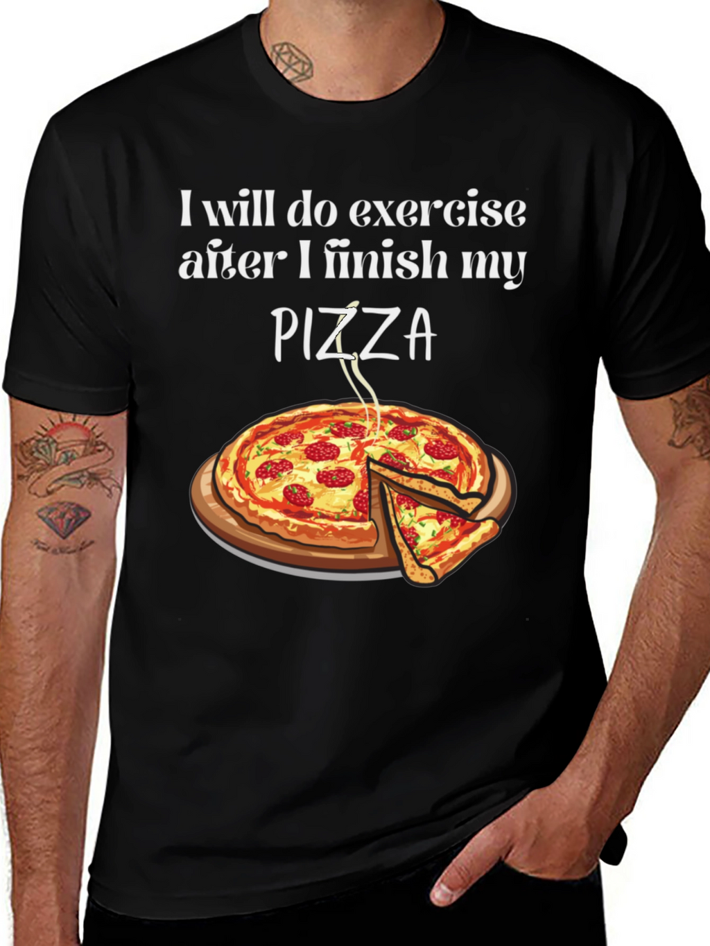 Funny Pizza Exercise T-Shirt
