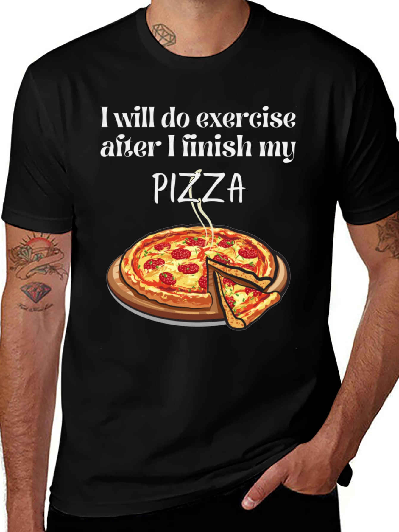 Funny Pizza Exercise T-Shirt