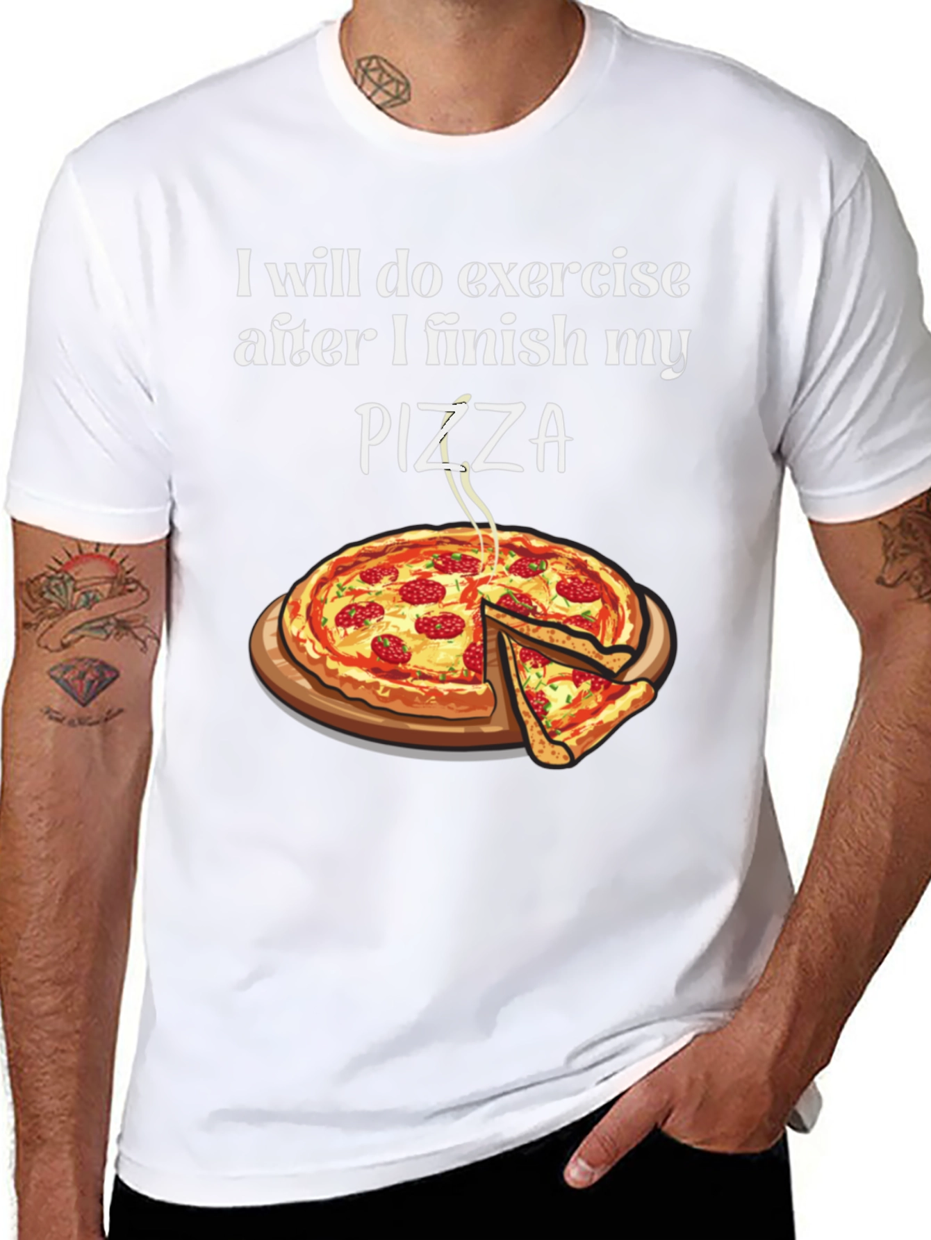 Funny Pizza Exercise T-Shirt