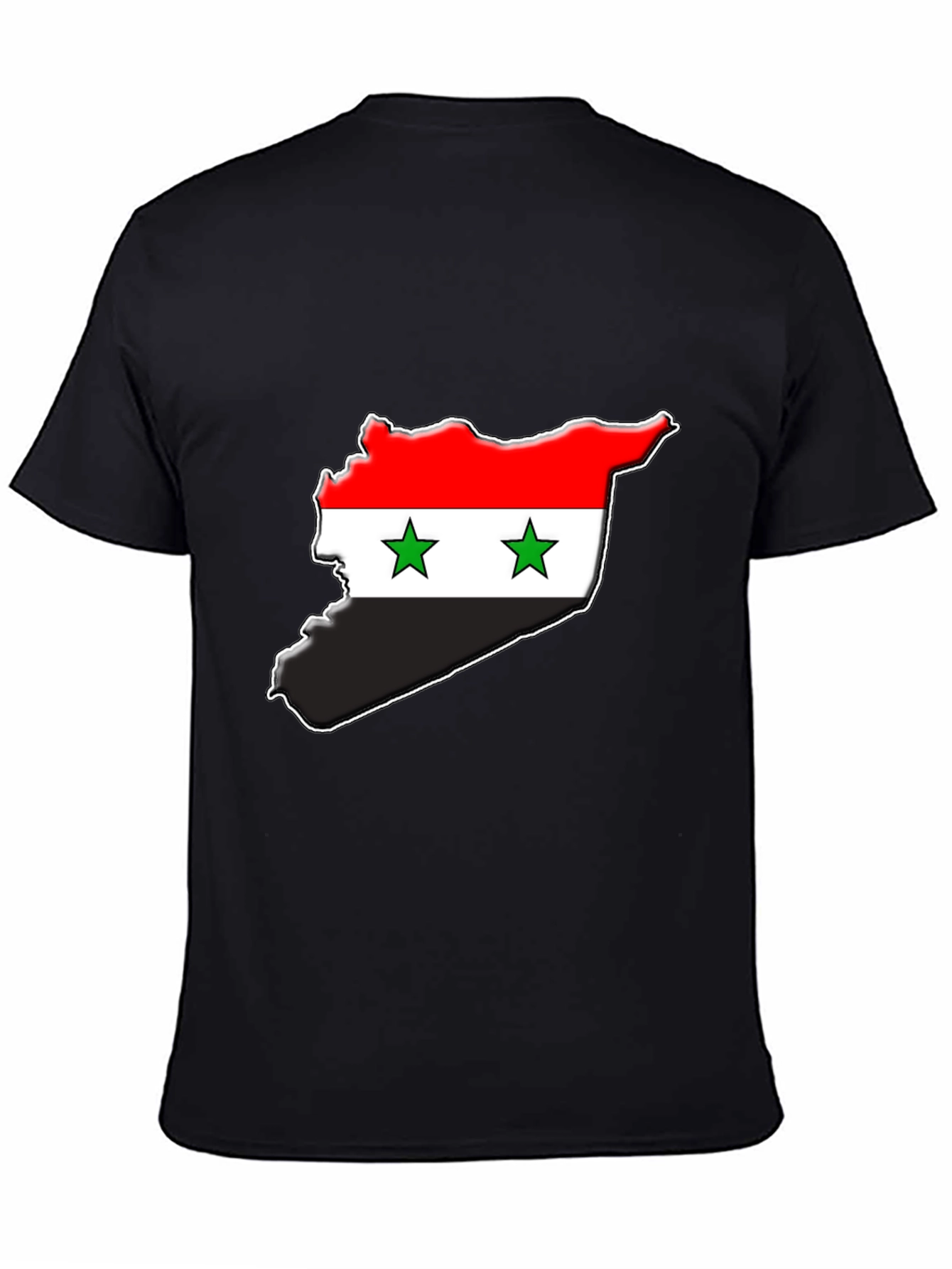 Syria Flag Map T-Shirt - Black