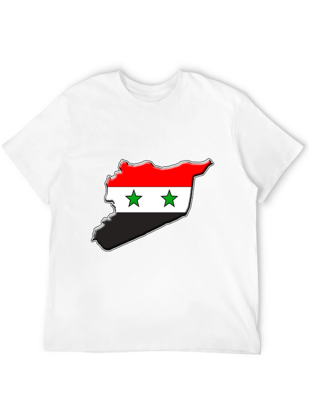 Syria Flag Map T-Shirt - Black
