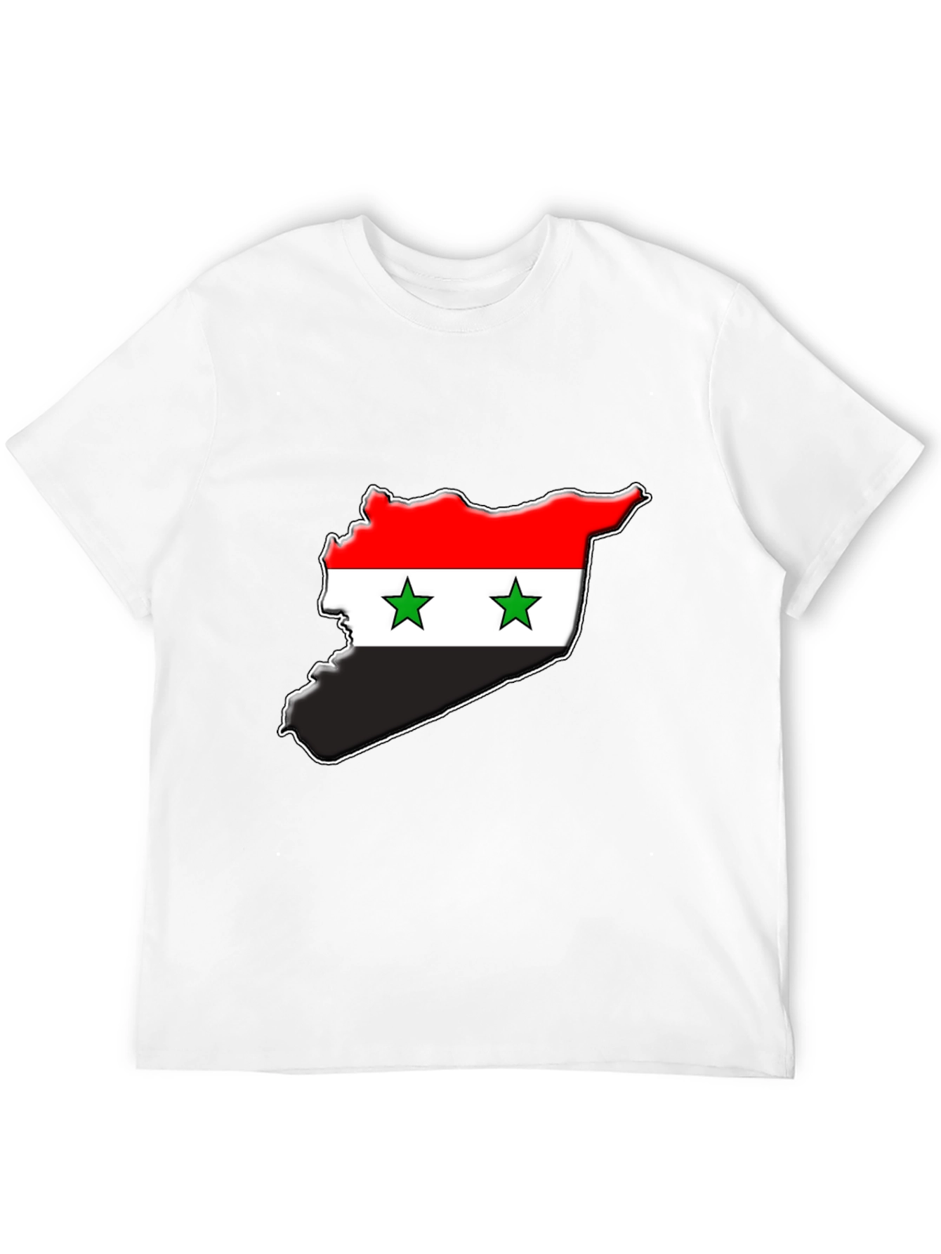 Syria Flag Map T-Shirt - Black
