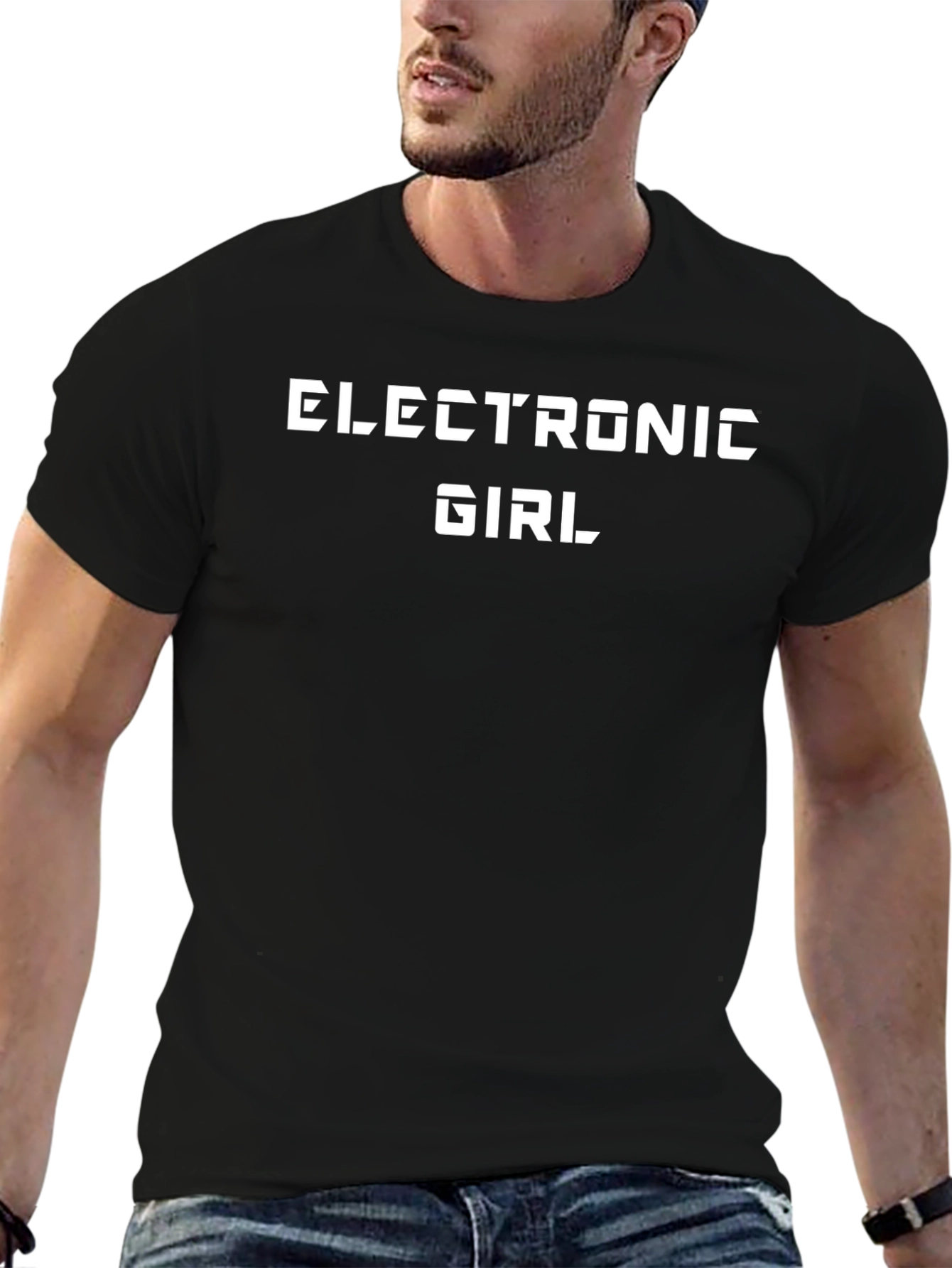 Electronic Girl Graphic Tee - Black