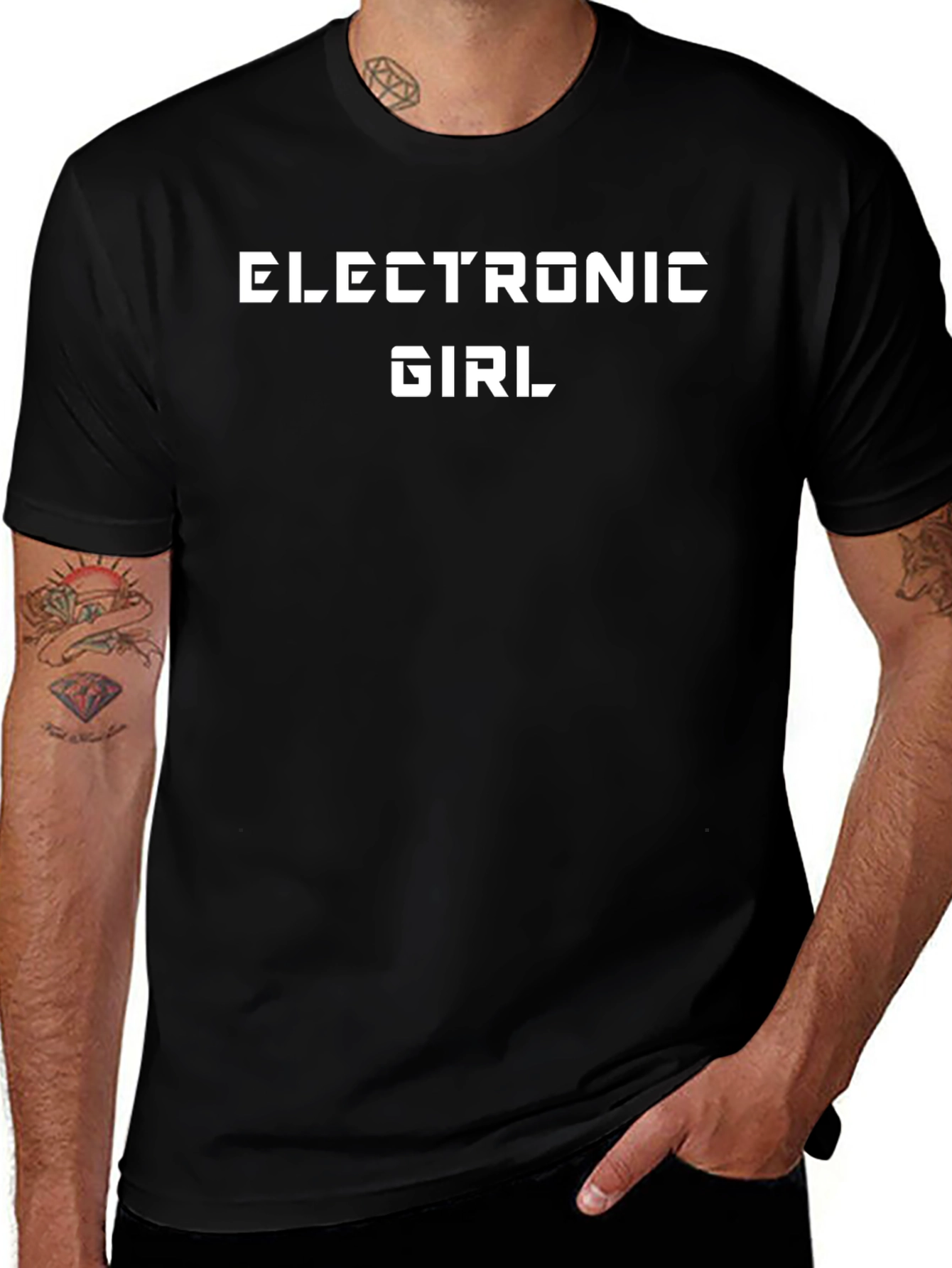 Electronic Girl Graphic Tee - Black