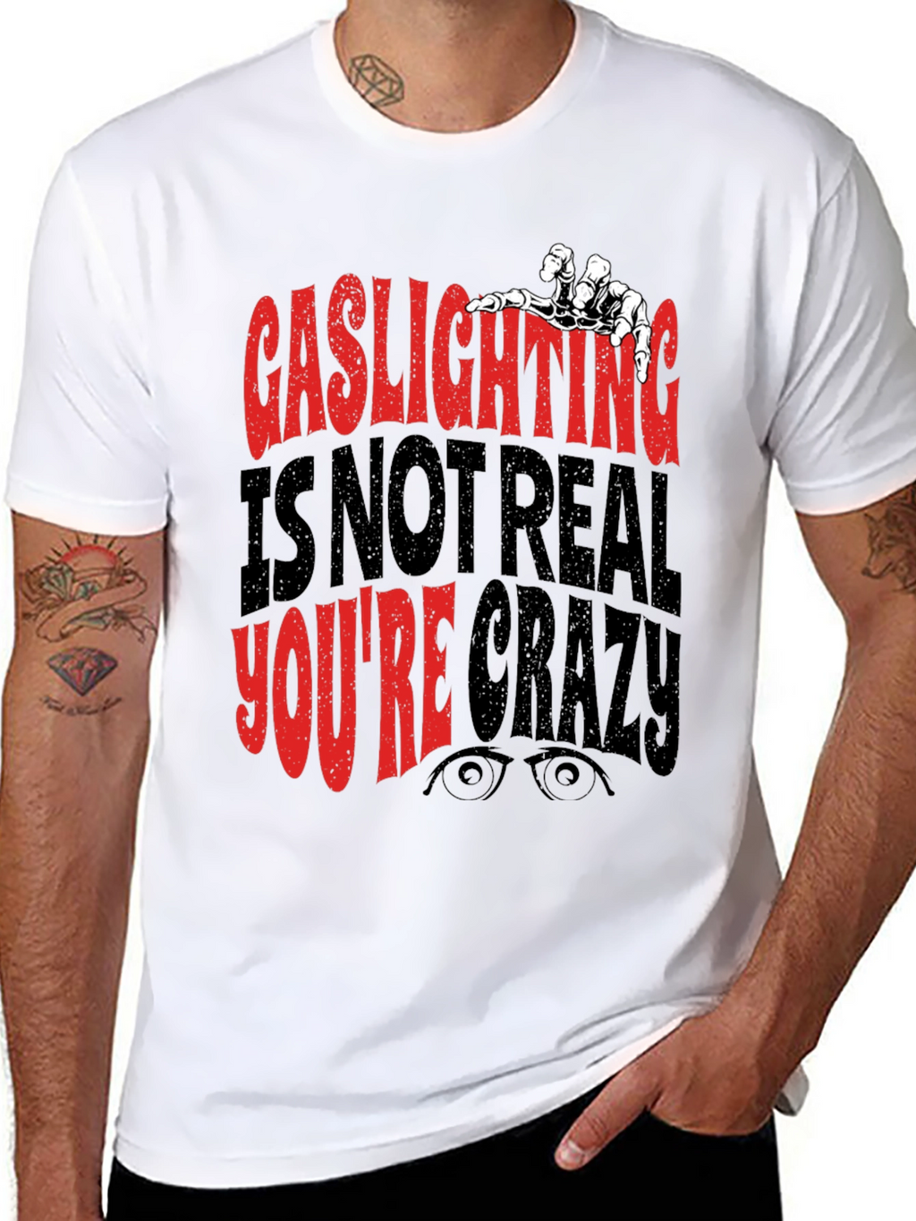 Gaslighting T-Shirt - Youre Crazy Skeleton Hand Tee