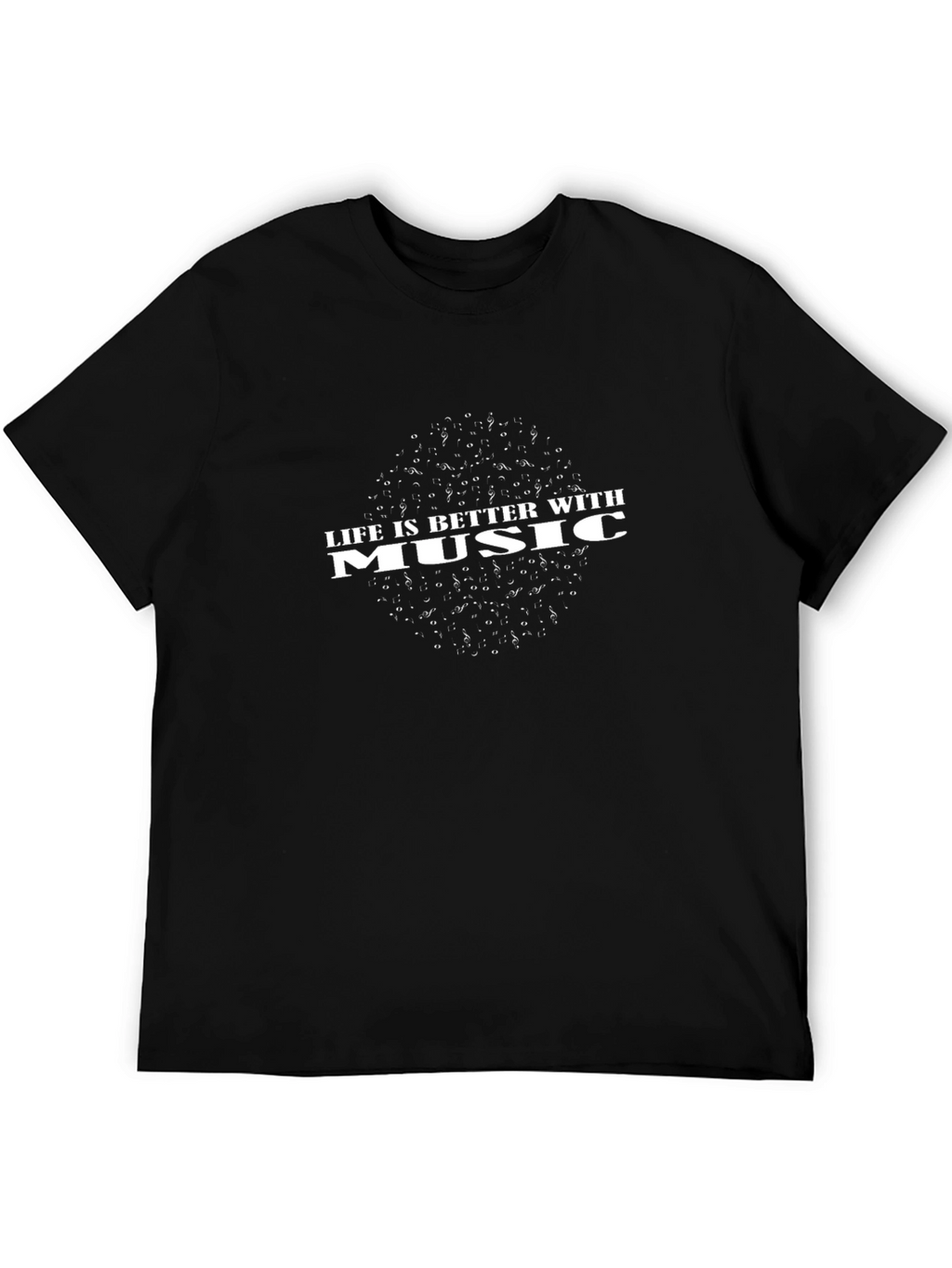 Life is Better with Music Graphic Tee - Black