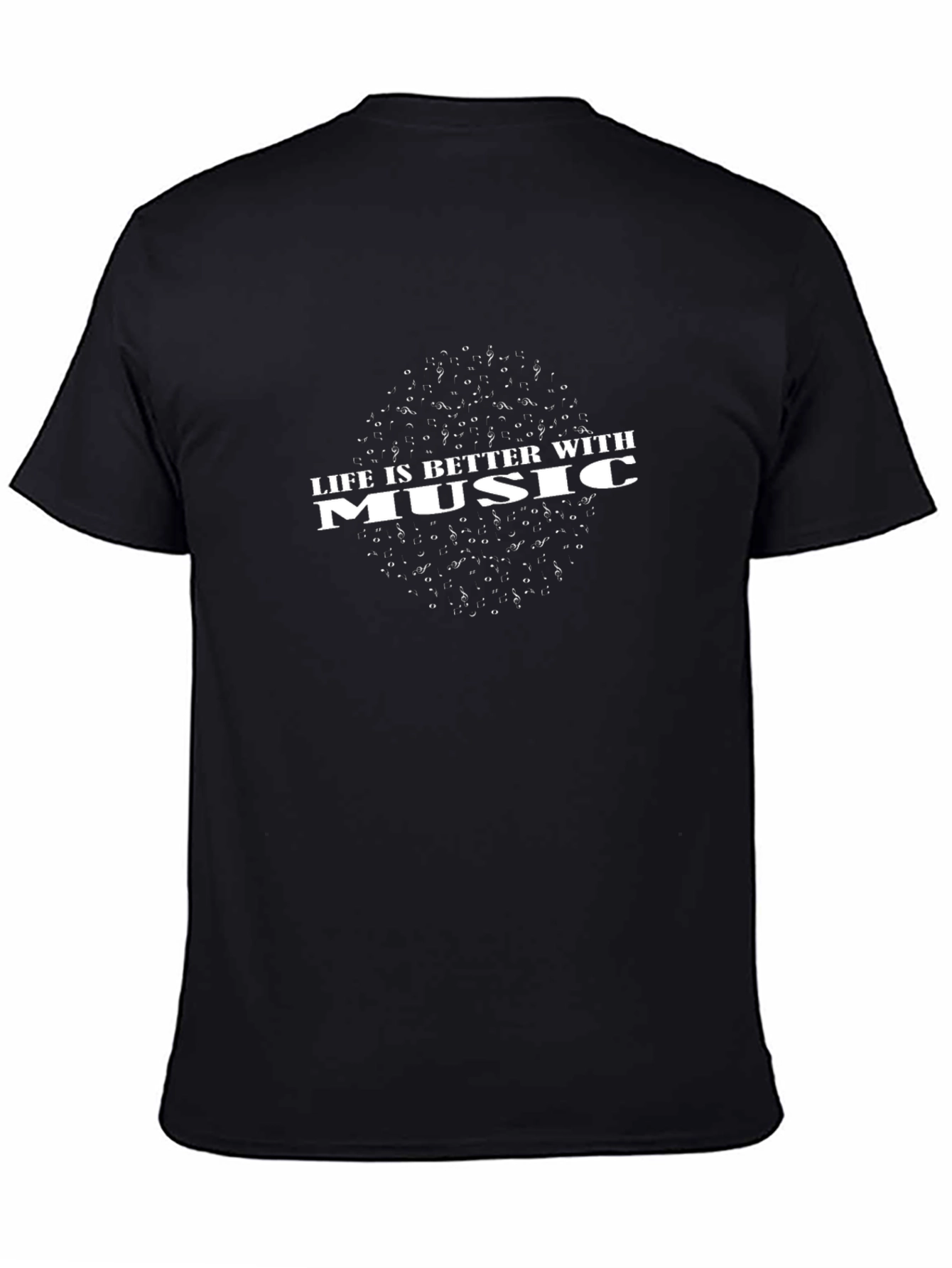 Life is Better with Music Graphic Tee - Black