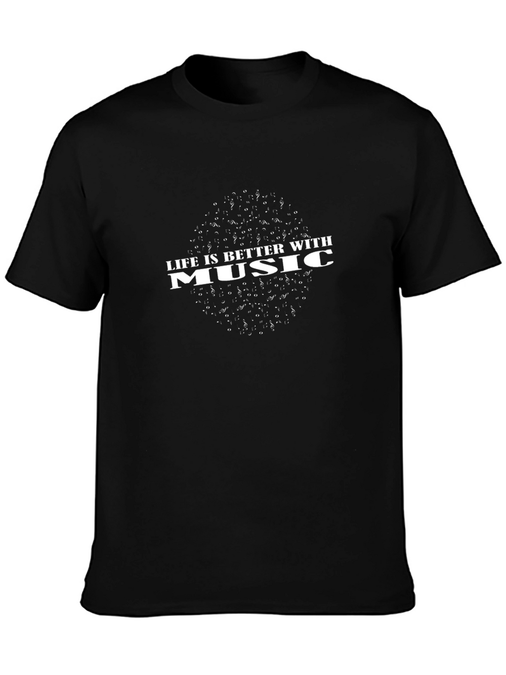 Life is Better with Music Graphic Tee - Black