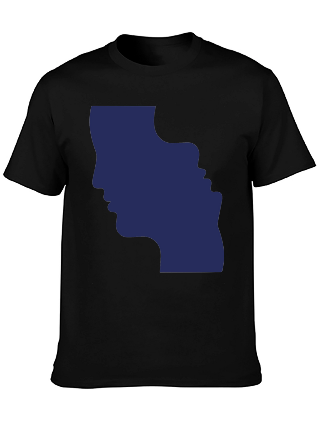 Optical Illusion Faces Black Graphic Tee