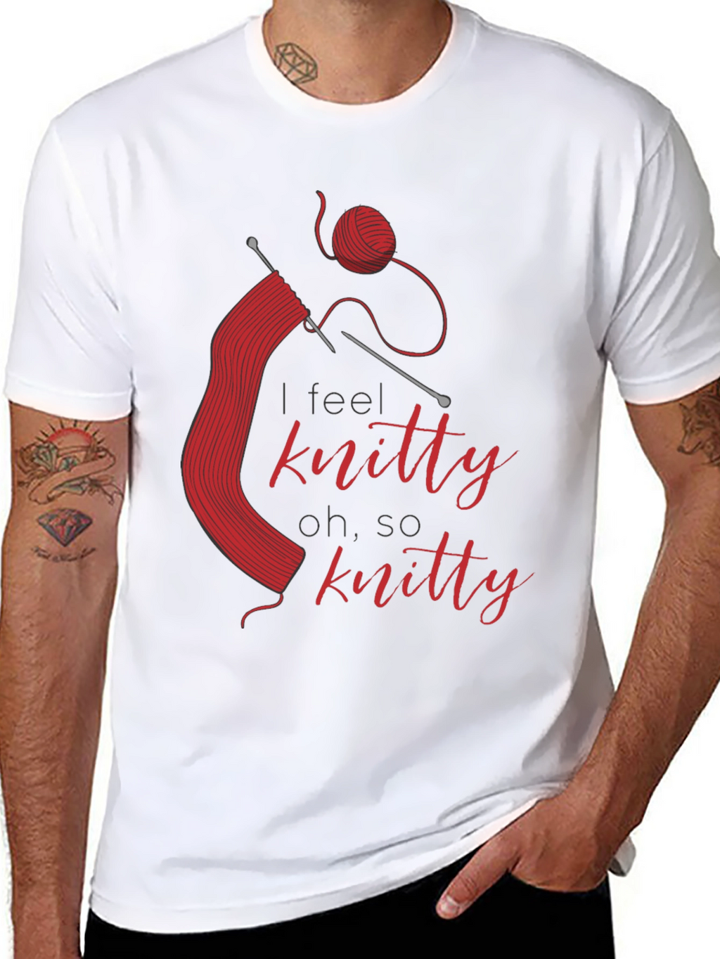 Knitty T-Shirt - Red Knitting Design