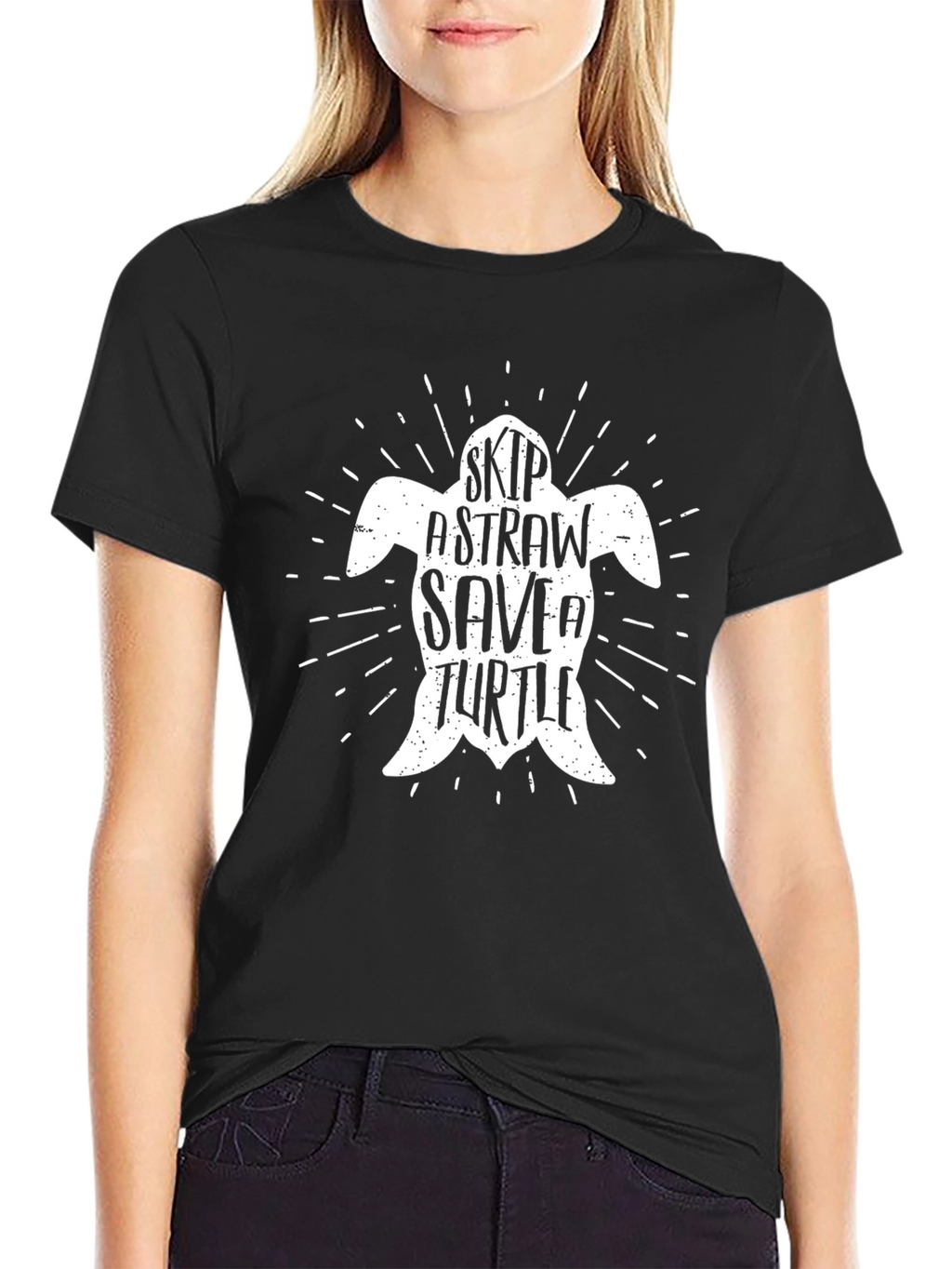Skip A Straw Save A Turtle Graphic T-Shirt