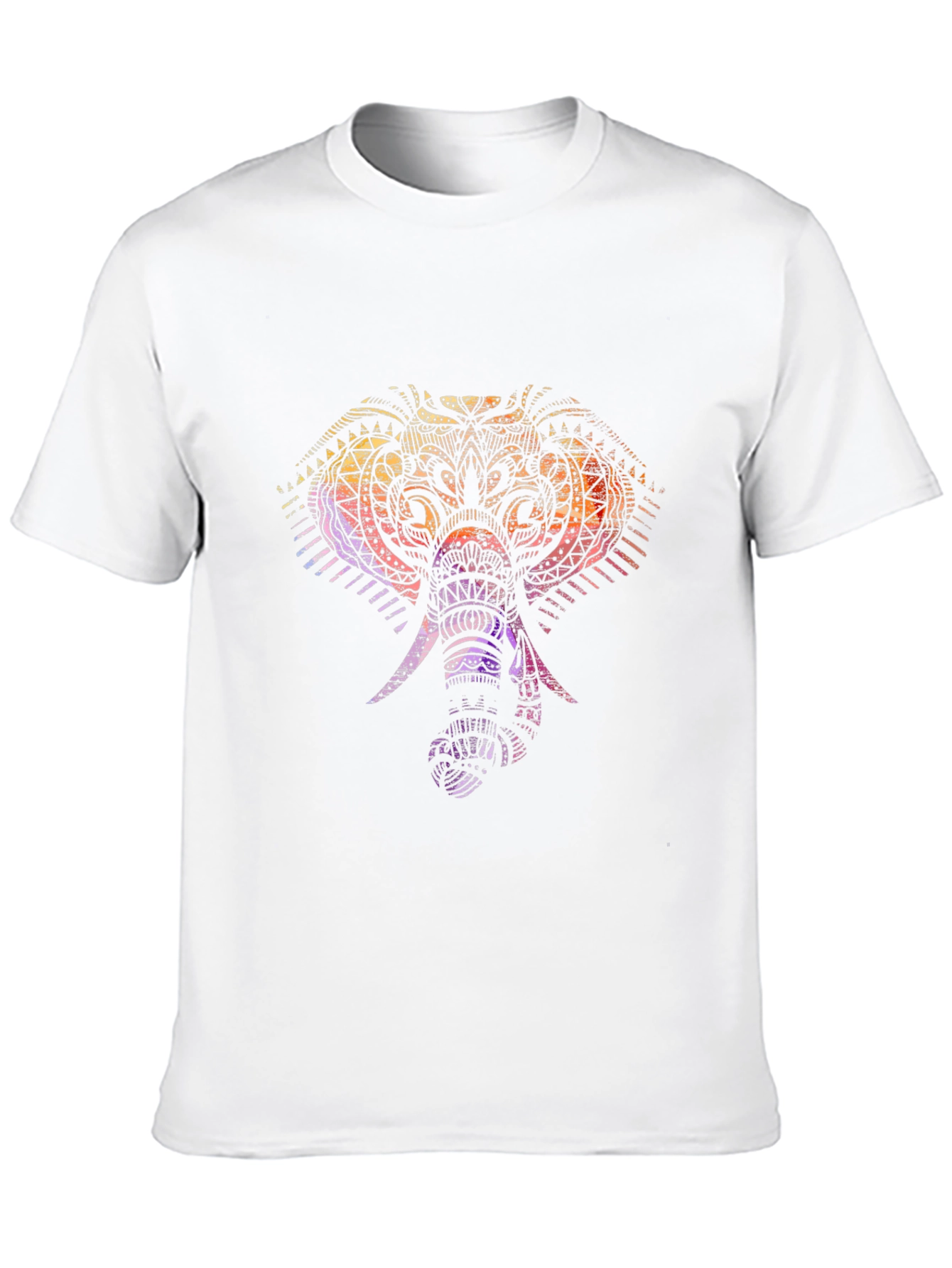 Elephant Mandala Graphic Tee - Soft Black Cotton Shirt