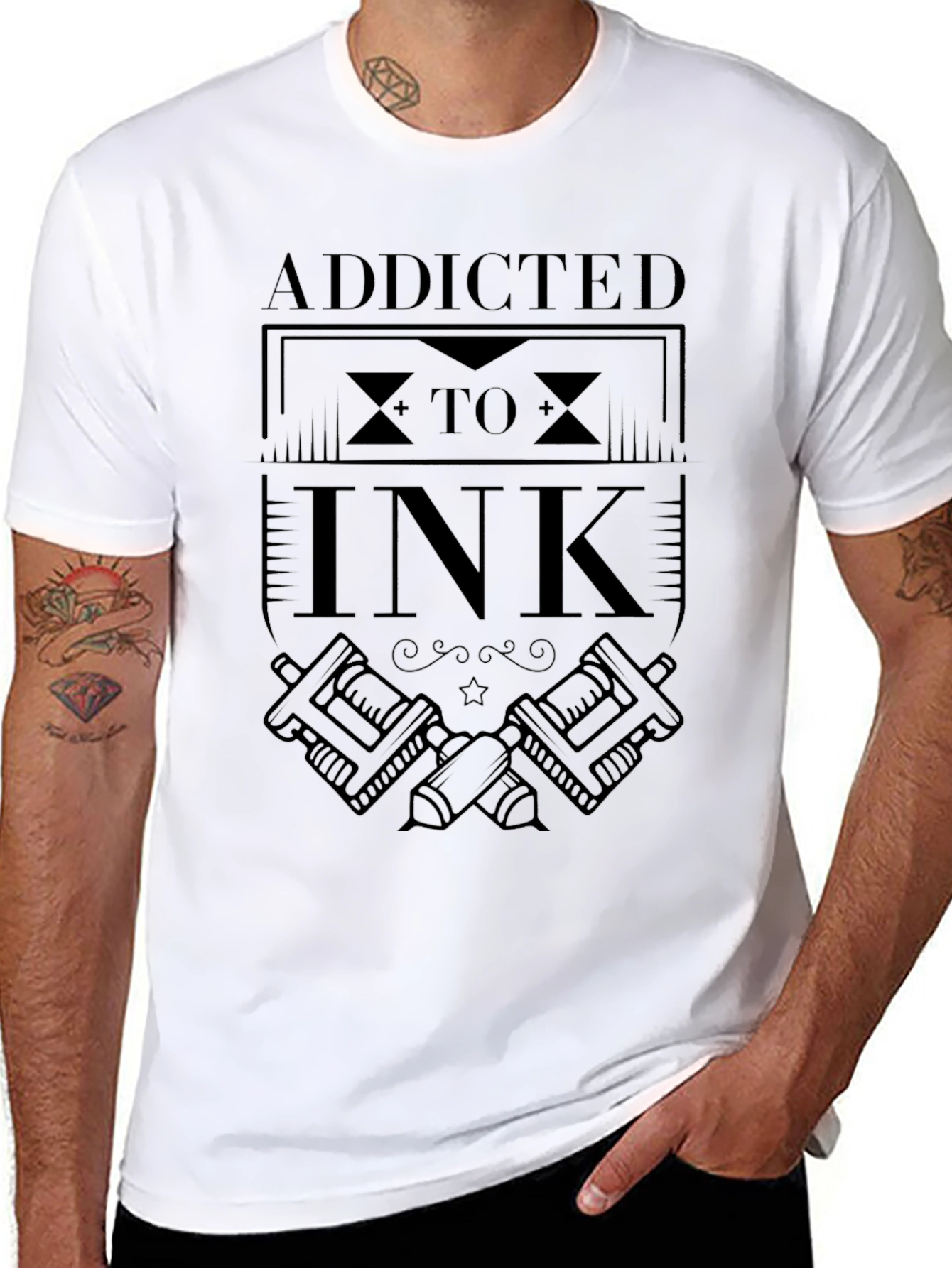 Addicted To Ink Tattoo Graphic T-Shirt