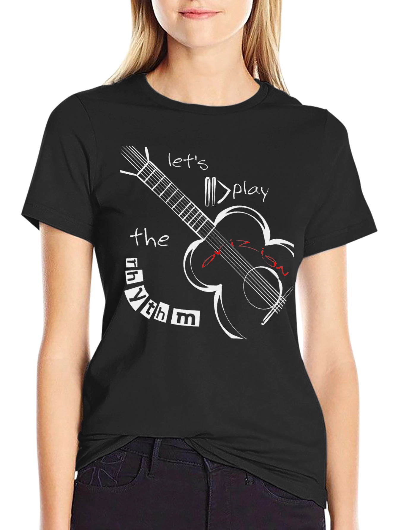 Rhythm Guitar Graphic Tee - Lets Play Music!