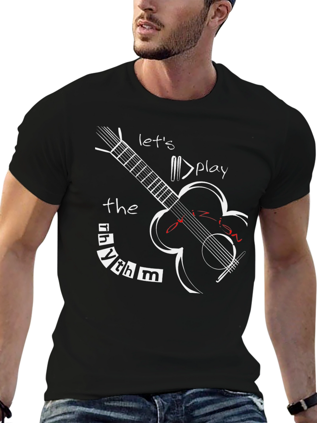 Rhythm Guitar Graphic Tee - Lets Play Music!