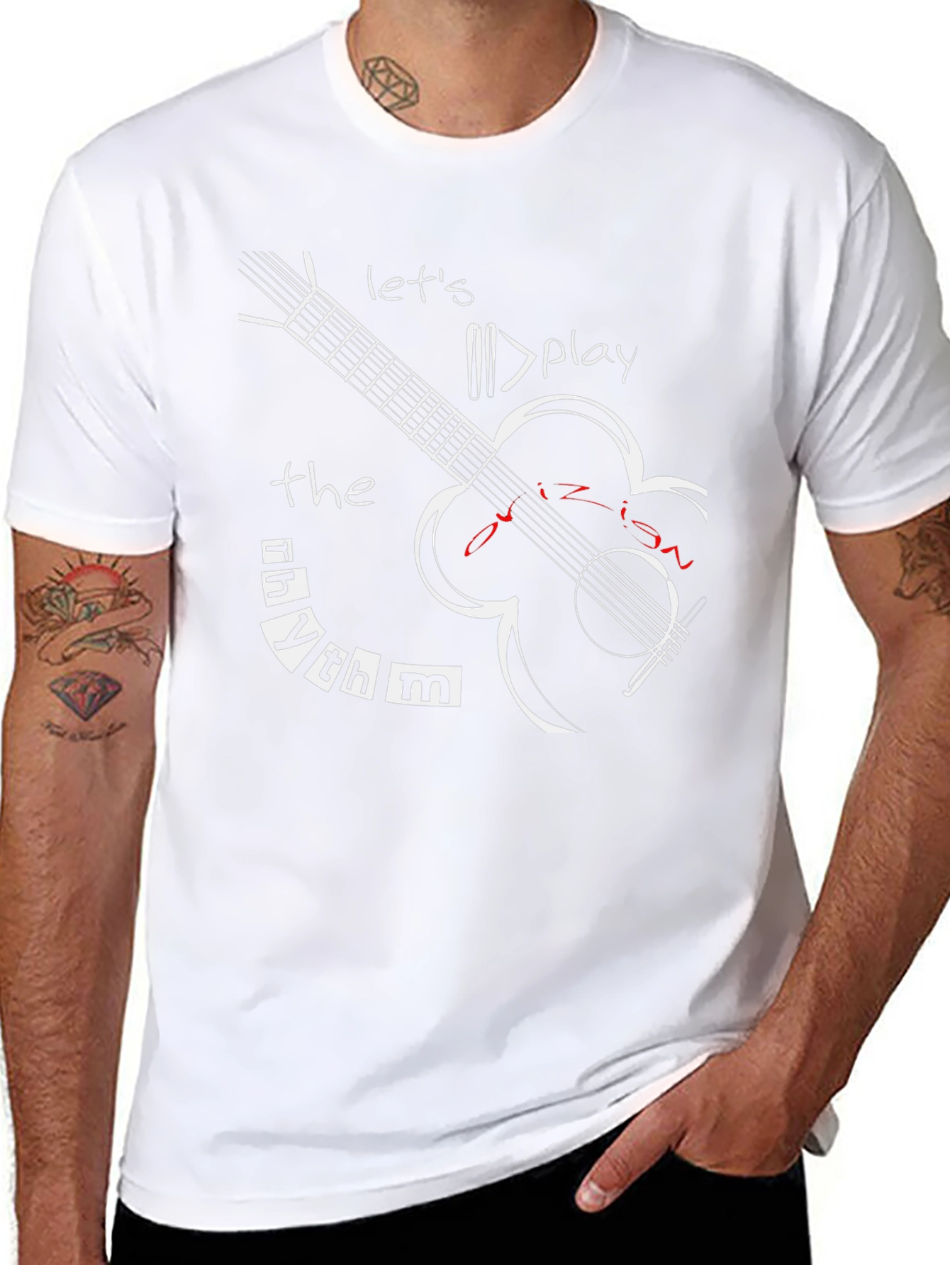 Rhythm Guitar Graphic Tee - Lets Play Music!