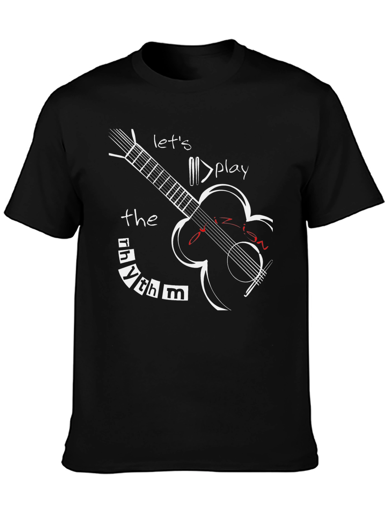 Rhythm Guitar Graphic Tee - Lets Play Music!