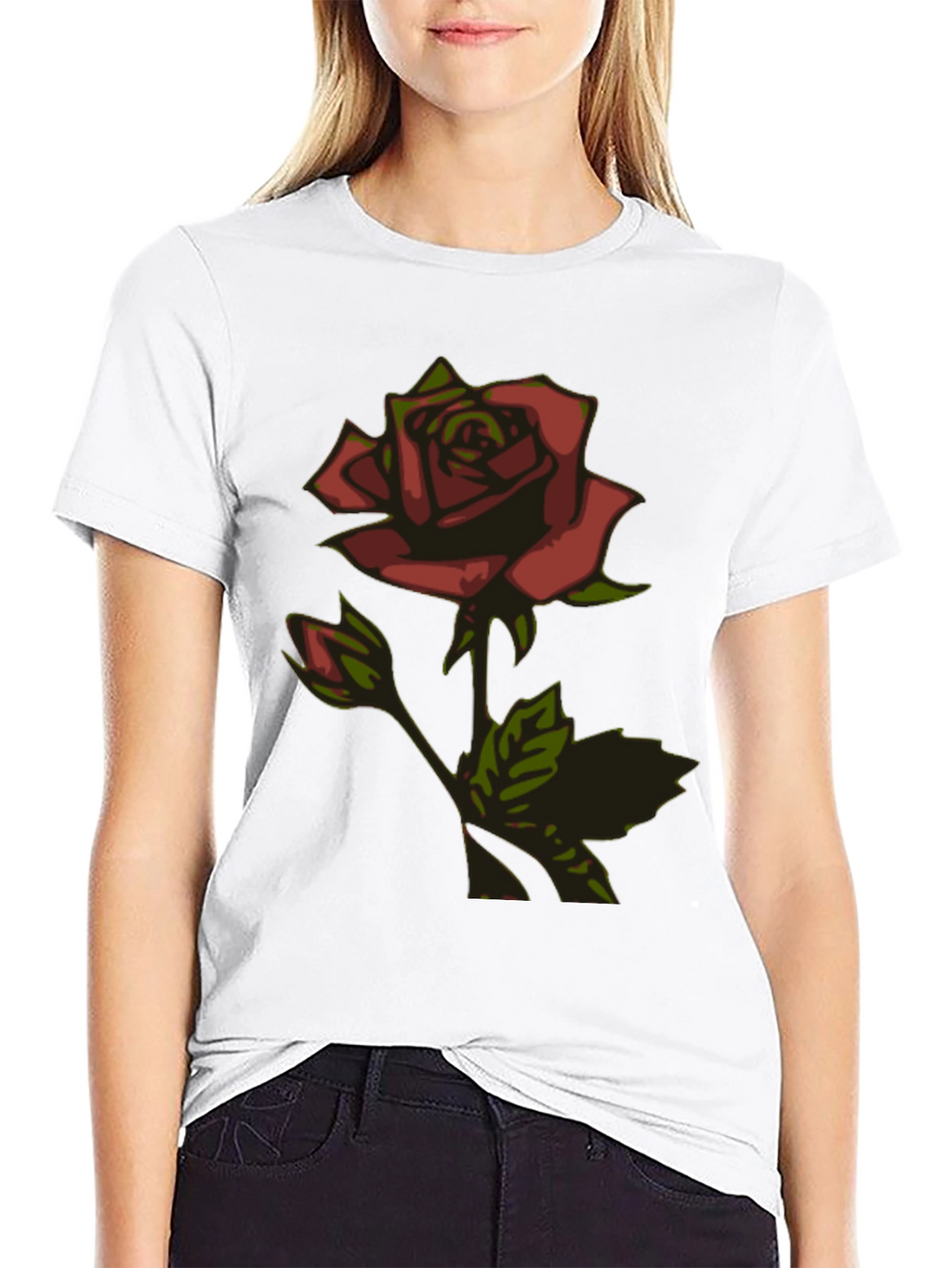 Rose Graphic Black T-Shirt