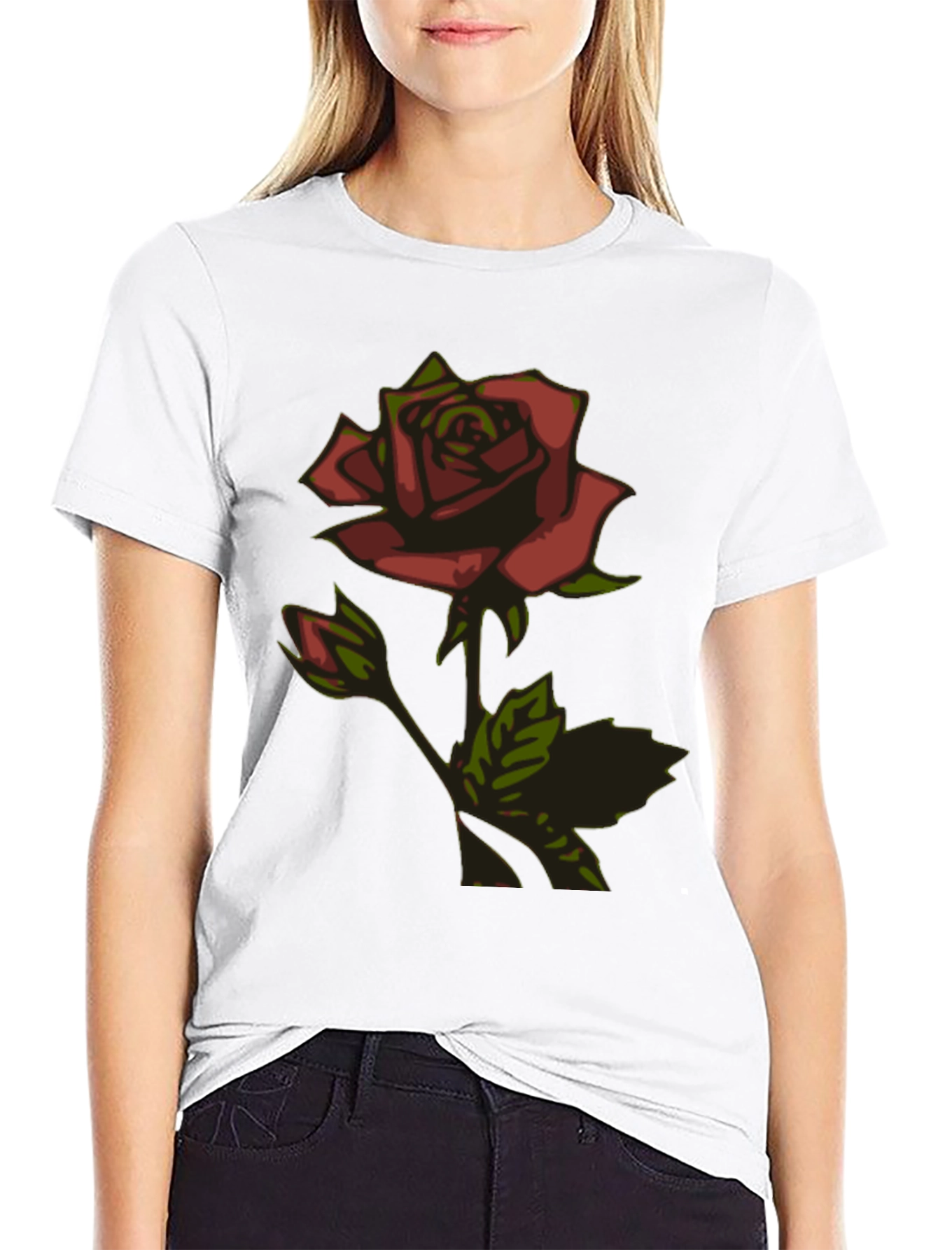 Rose Graphic Black T-Shirt