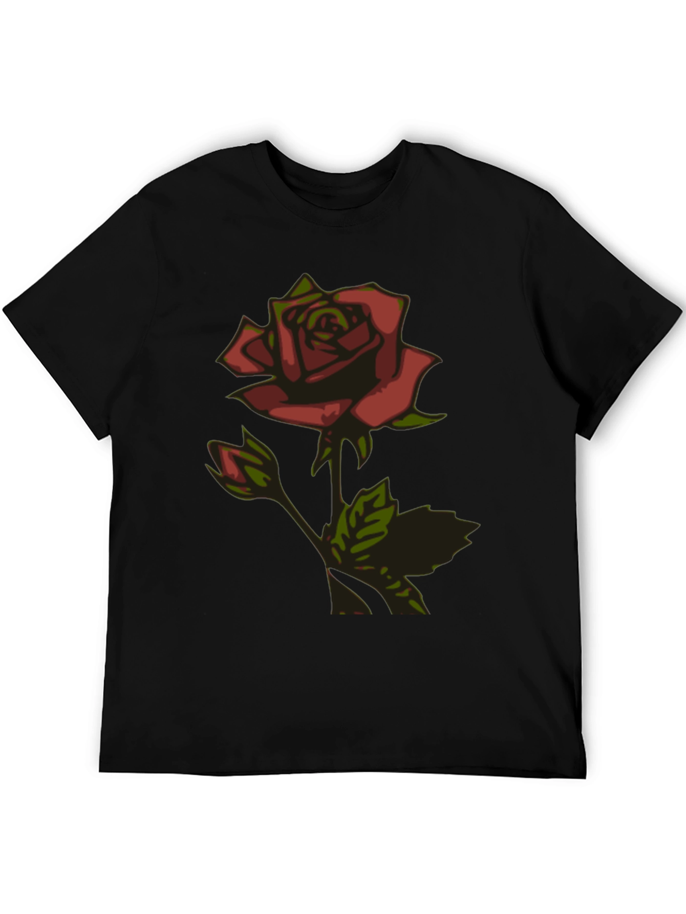 Rose Graphic Black T-Shirt