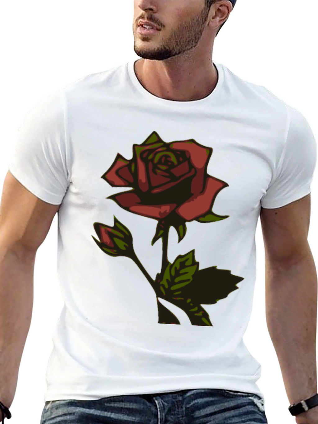 Rose Graphic Black T-Shirt