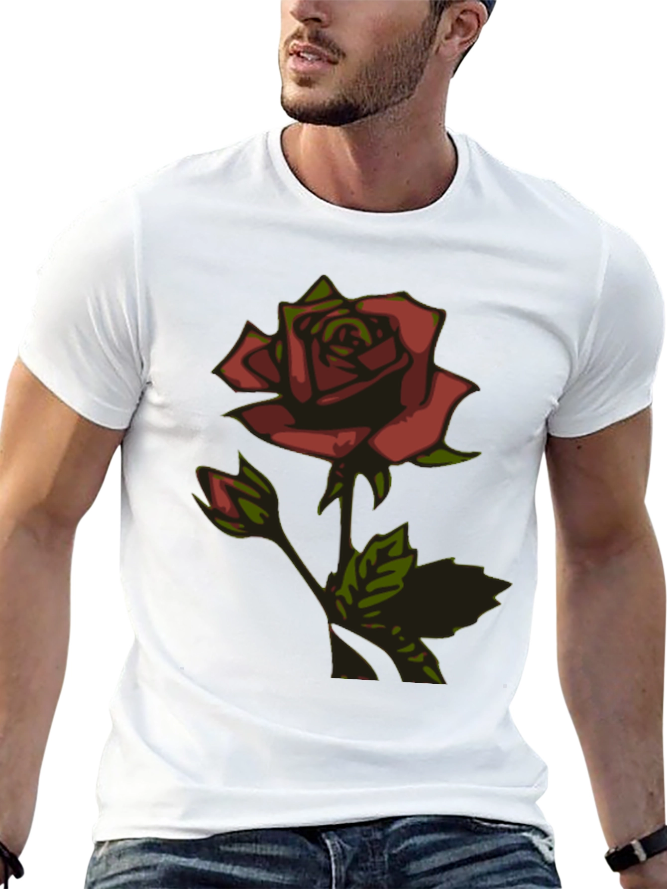 Rose Graphic Black T-Shirt
