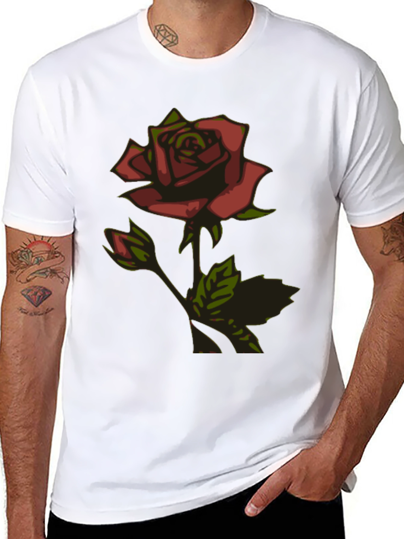 Rose Graphic Black T-Shirt
