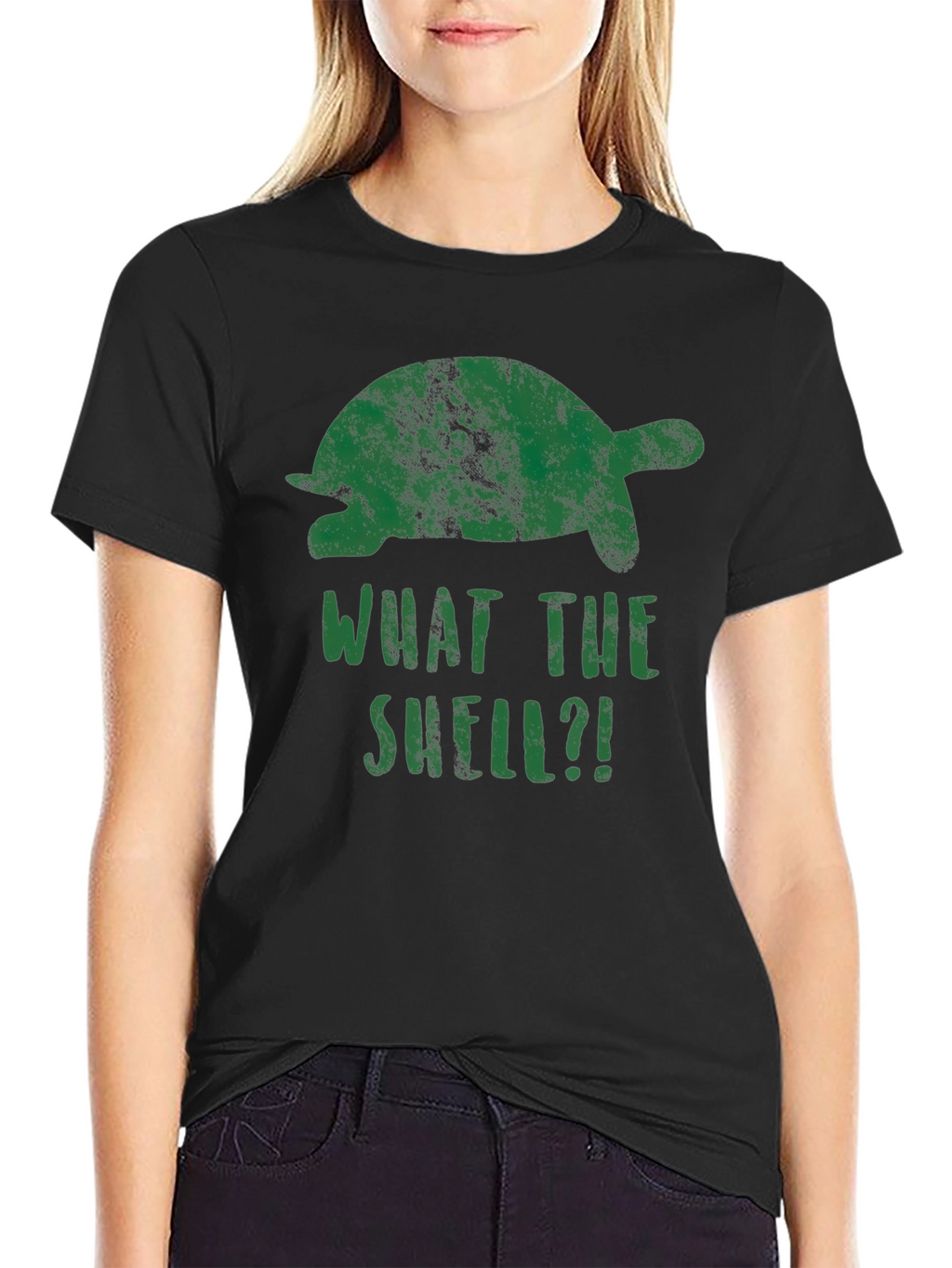 What The Shell?! Turtle Graphic Print T-Shirt