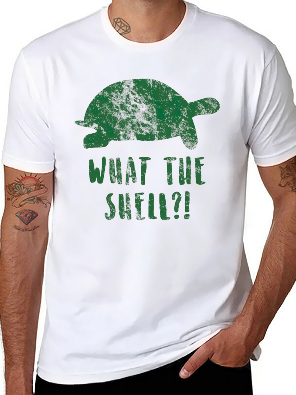 What The Shell?! Turtle Graphic Print T-Shirt